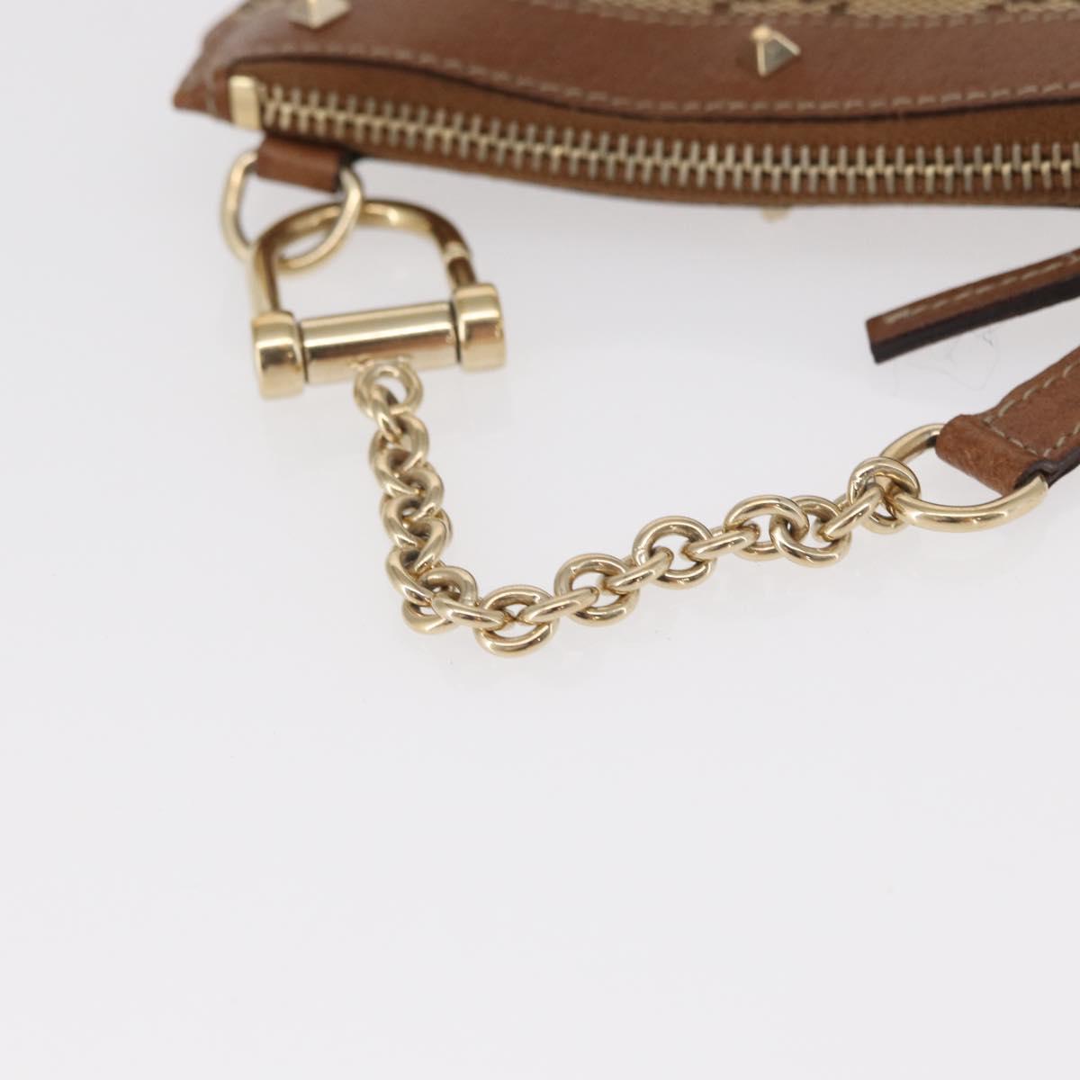 GUCCI GG Canvas Coin Purse Beige Gold 120971 Auth 154904