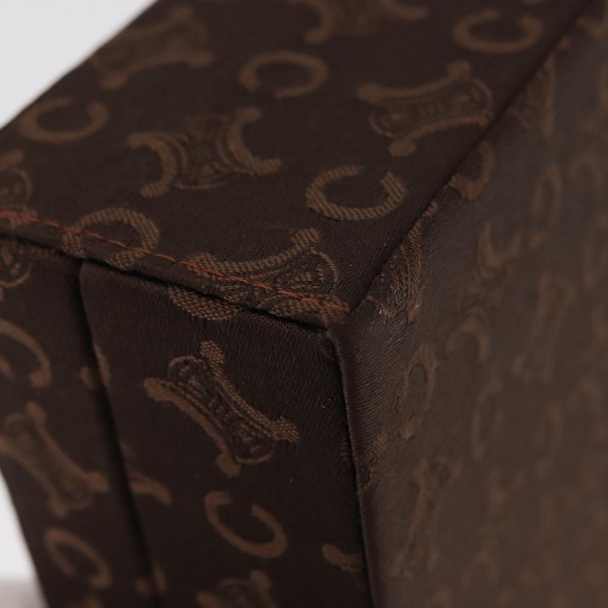 CELINE C Macadam Canvas Jewelry Box Brown Silver Auth 154905V