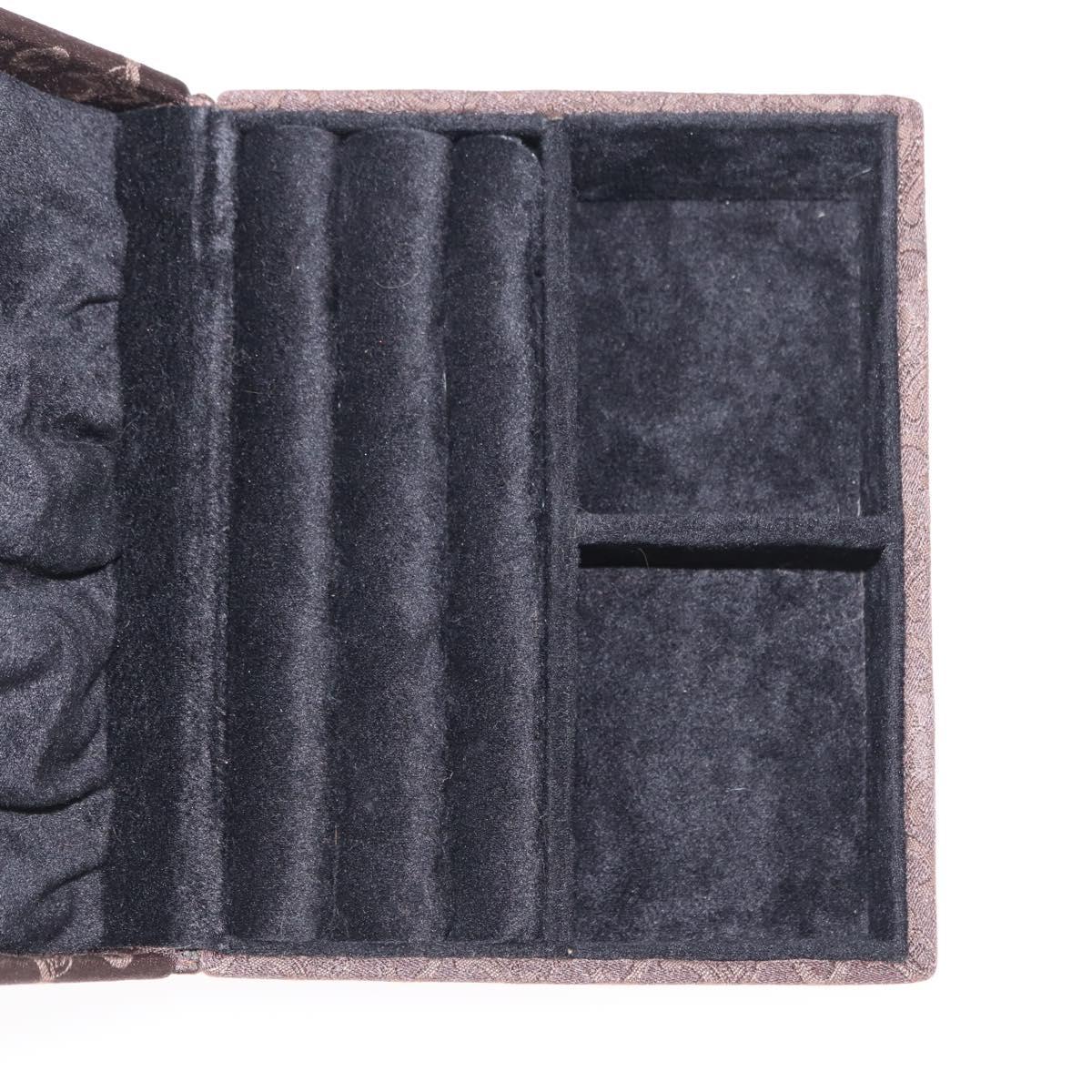 CELINE C Macadam Canvas Jewelry Box Brown Silver Auth 154905V