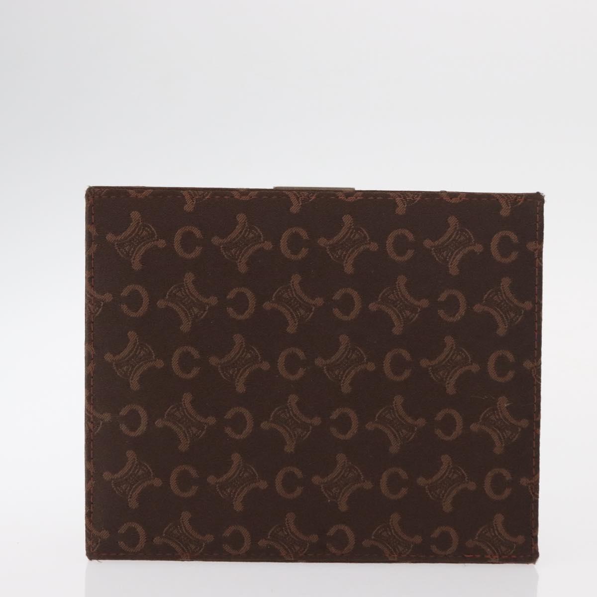 CELINE C Macadam Canvas Jewelry Box Brown Silver Auth 154905V