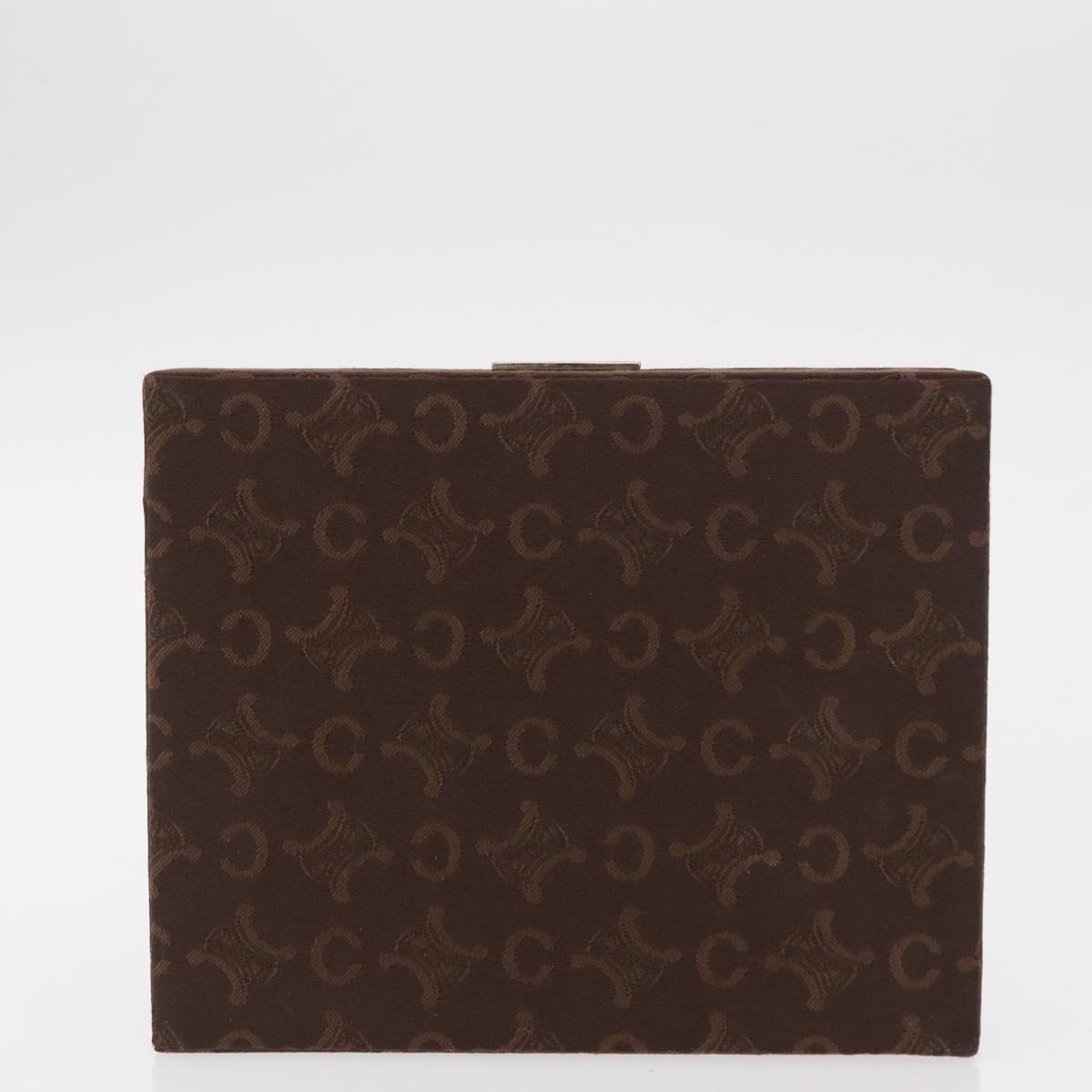 CELINE C Macadam Canvas Jewelry Box Brown Silver Auth 154905V