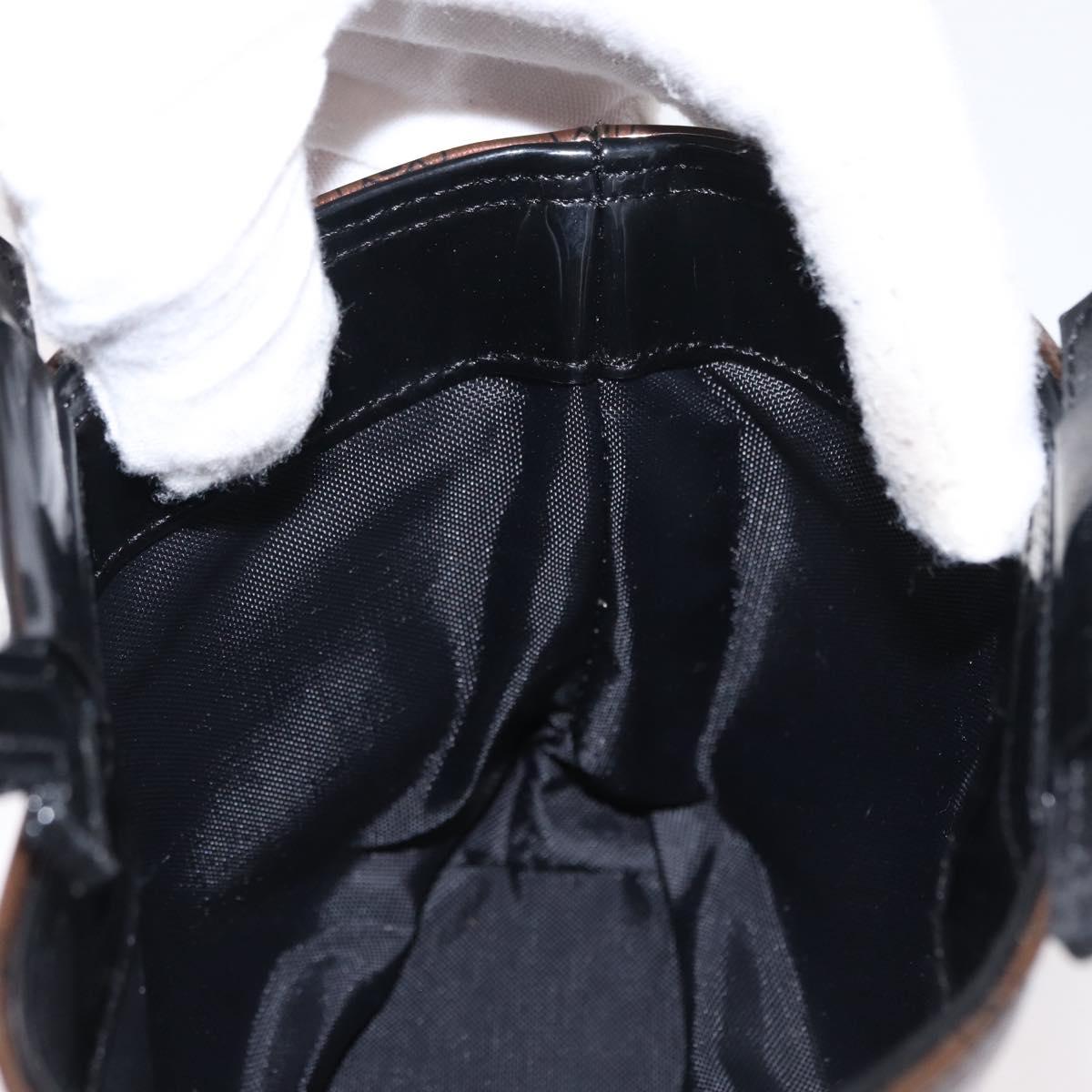 CELINE Macadam Canvas Hand Bag PVC Brown Black Auth 154907