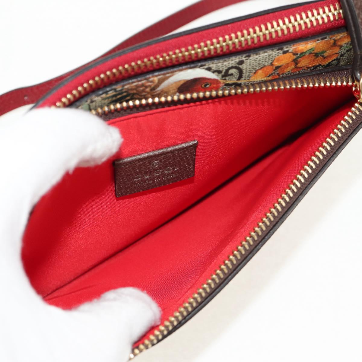 GUCCI GG Supreme Bengal Tiger Flower Bag PVC Beige Gold 454111 Auth 154913SAM