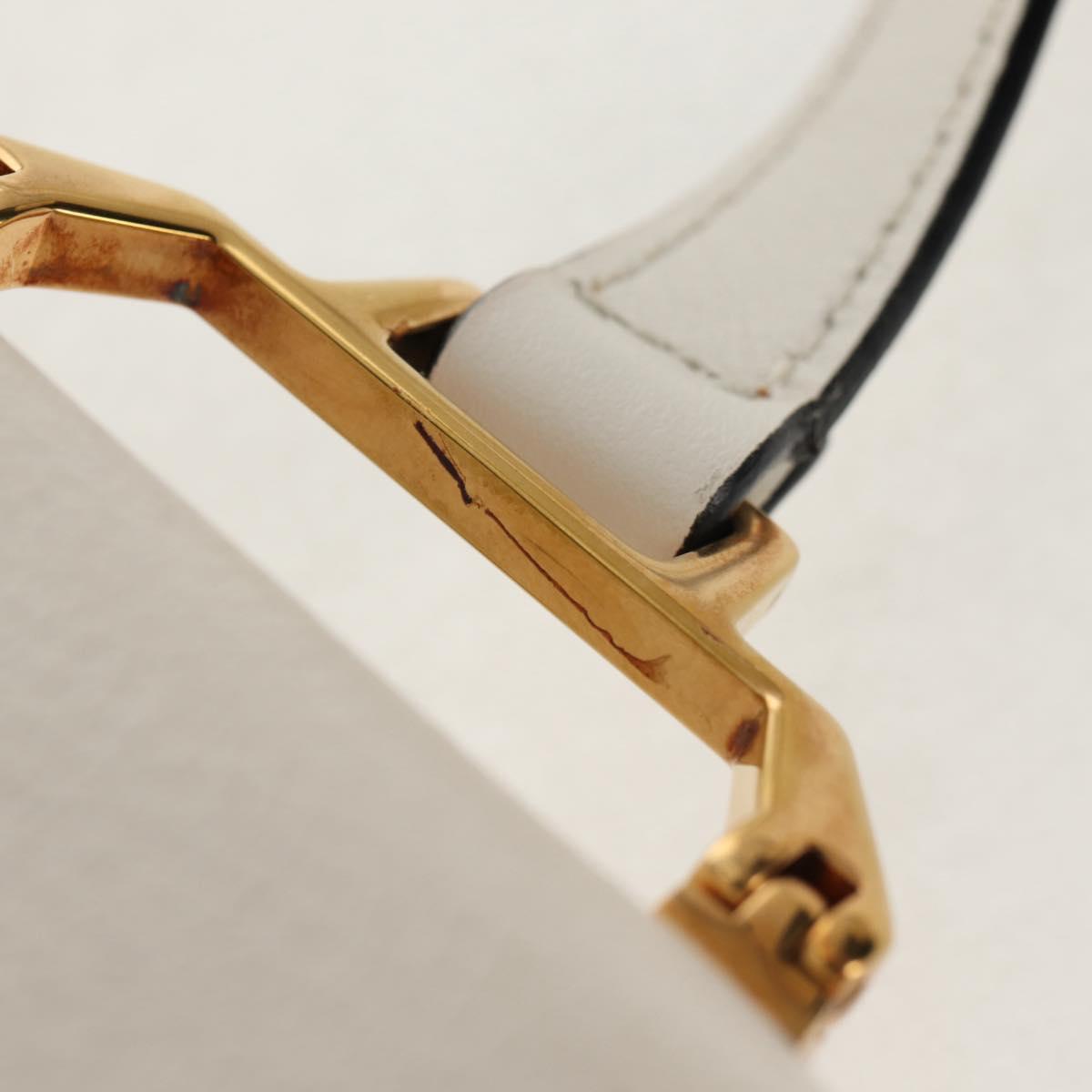 Miu Miu Mew Lady Shoulder Bag Leather White Gold Auth 154916V