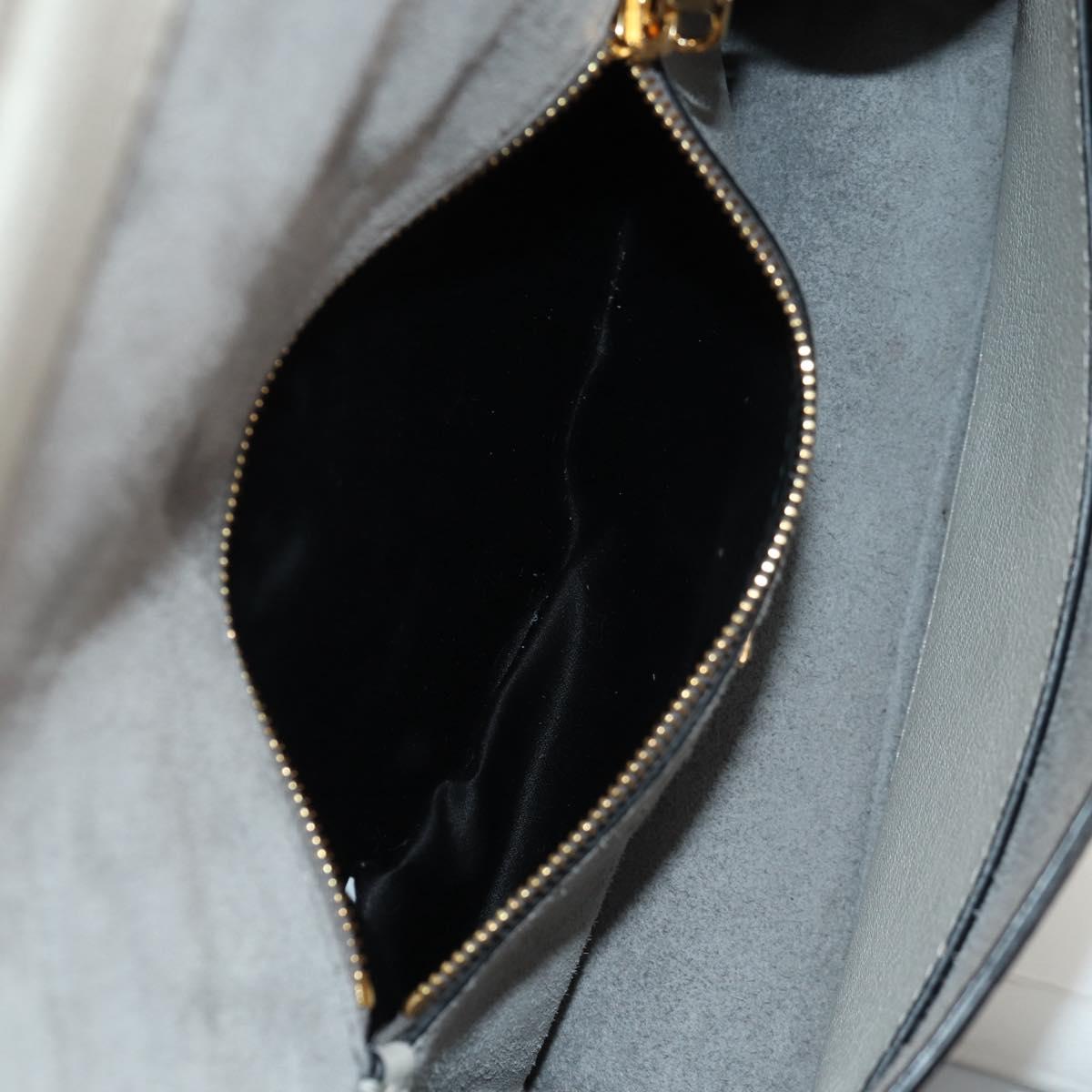 Miu Miu Mew Lady Shoulder Bag Leather White Gold Auth 154916V
