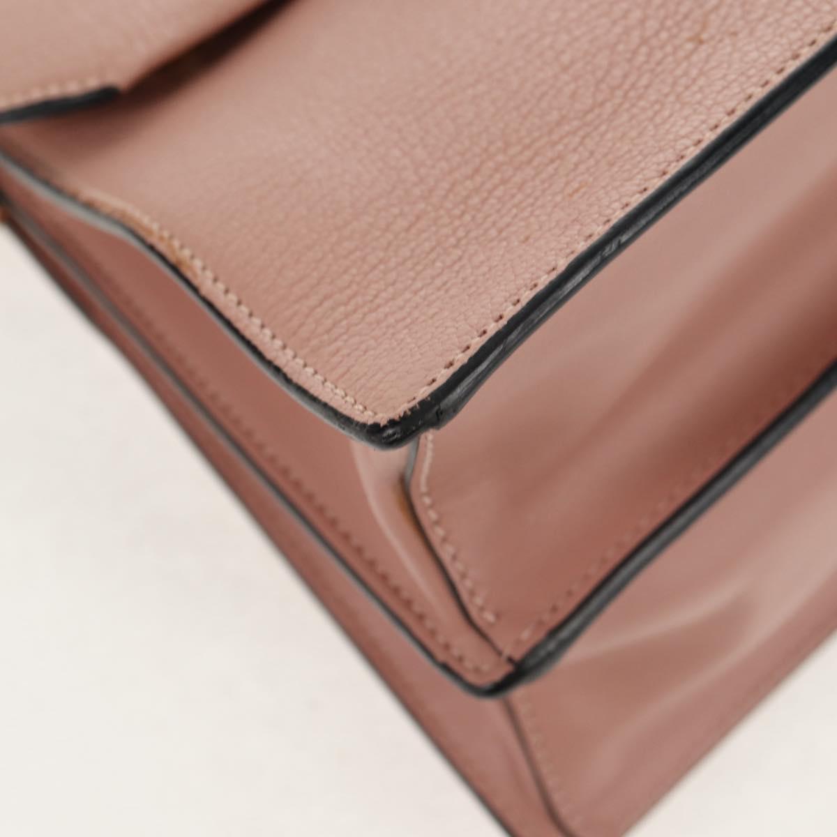 Miu Miu Mew Lady Hand Bag Leather 2way Pink Gold Auth 154917V