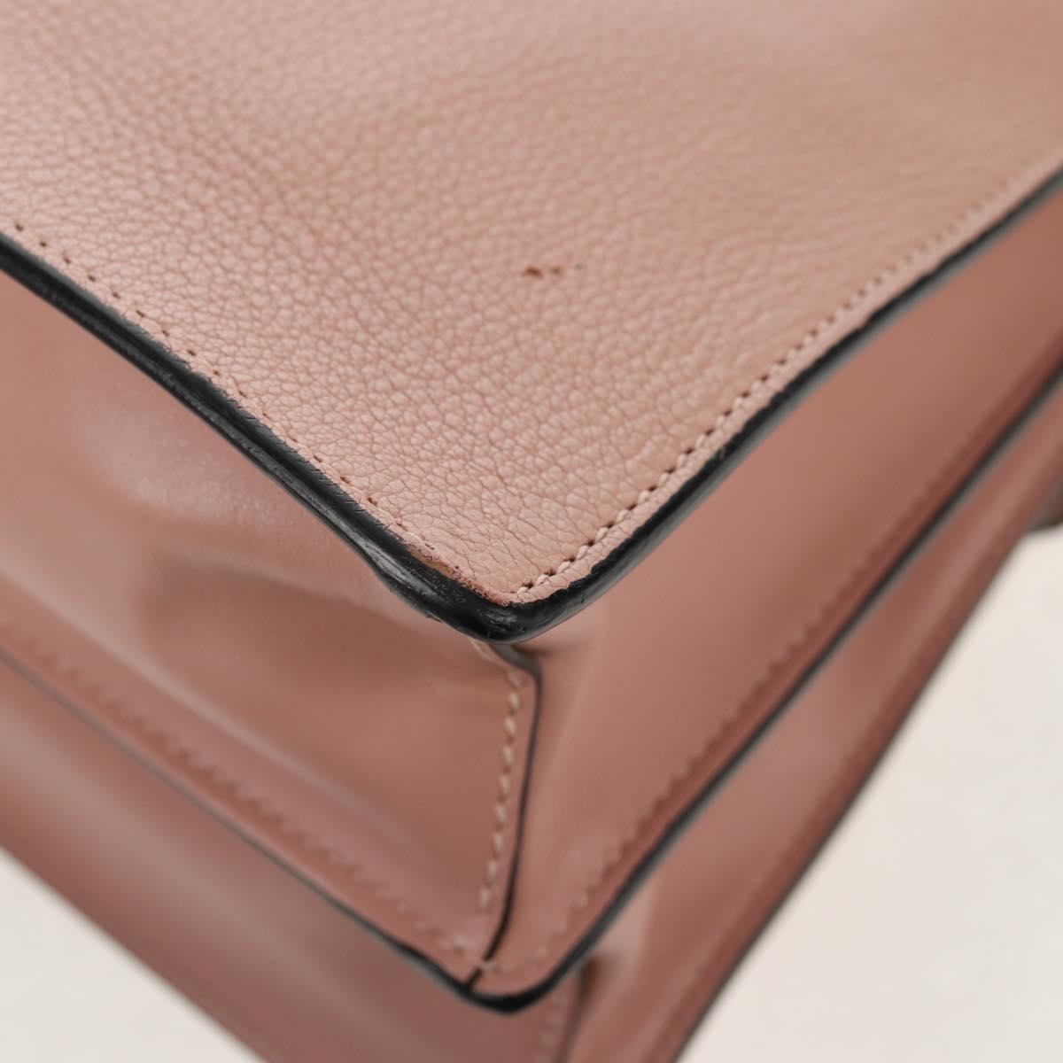 Miu Miu Mew Lady Hand Bag Leather 2way Pink Gold Auth 154917V