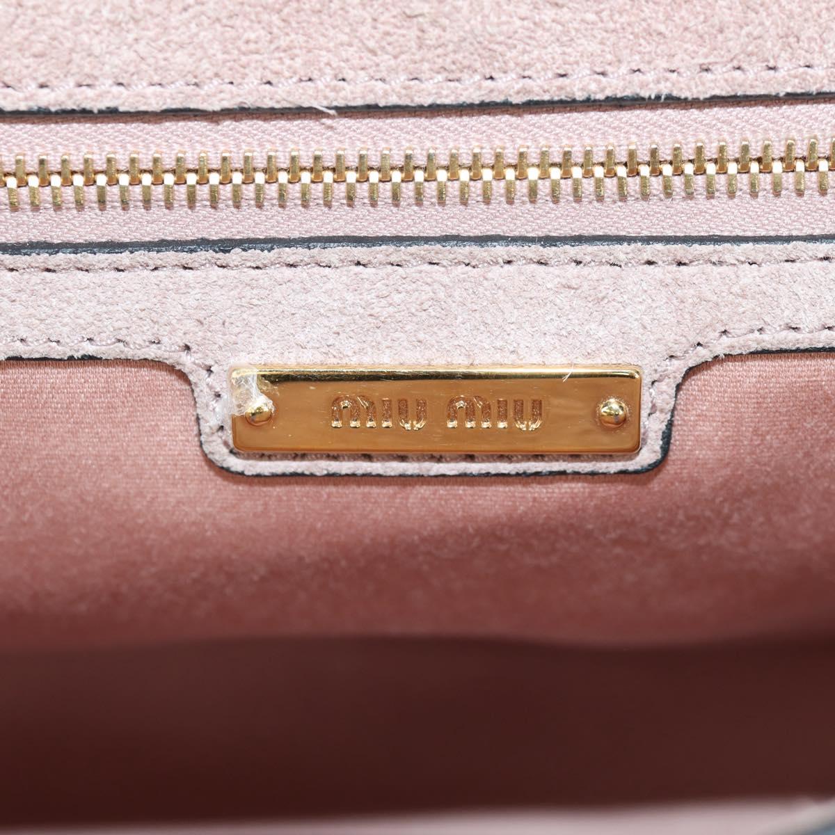 Miu Miu Mew Lady Hand Bag Leather 2way Pink Gold Auth 154917V
