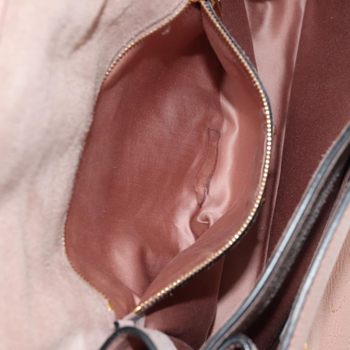Miu Miu Mew Lady Hand Bag Leather 2way Pink Gold Auth 154917V