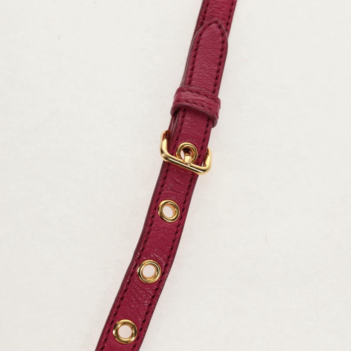 Miu Miu Madras Hand Bag Leather 2way Pink Gold Auth 154918V