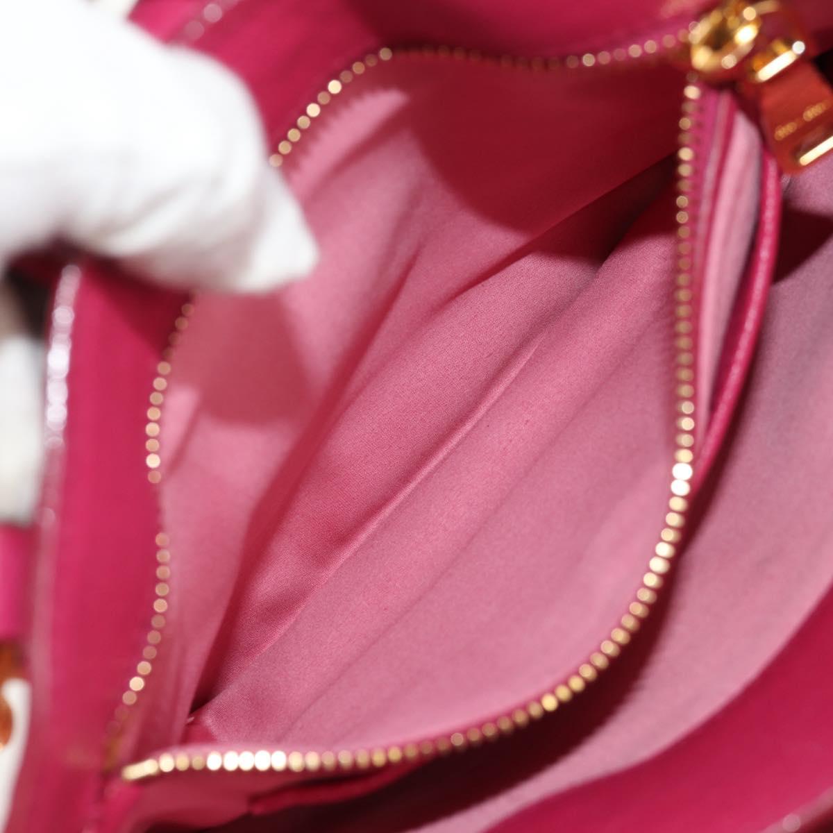 Miu Miu Madras Hand Bag Leather 2way Pink Gold Auth 154918V