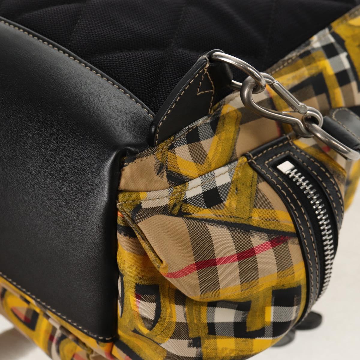 BURBERRY Nova Check Graffiti Backpack Canvas Beige Auth 154919V