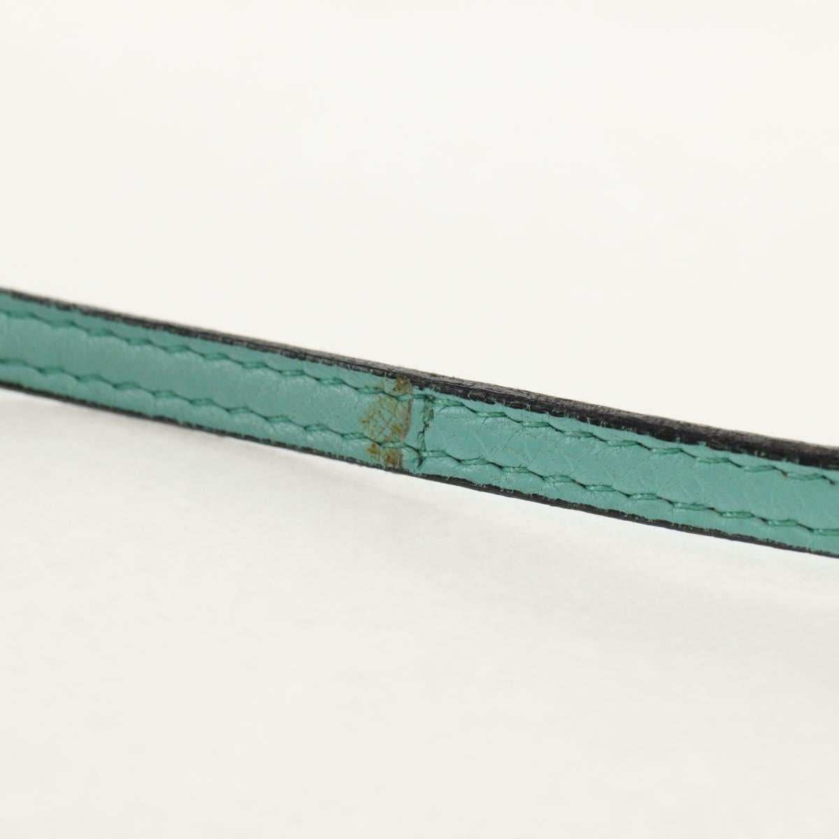 FENDI Micro Peek A Boo Hand Bag Leather 2way Turquoise Blue Silver Auth 154920V