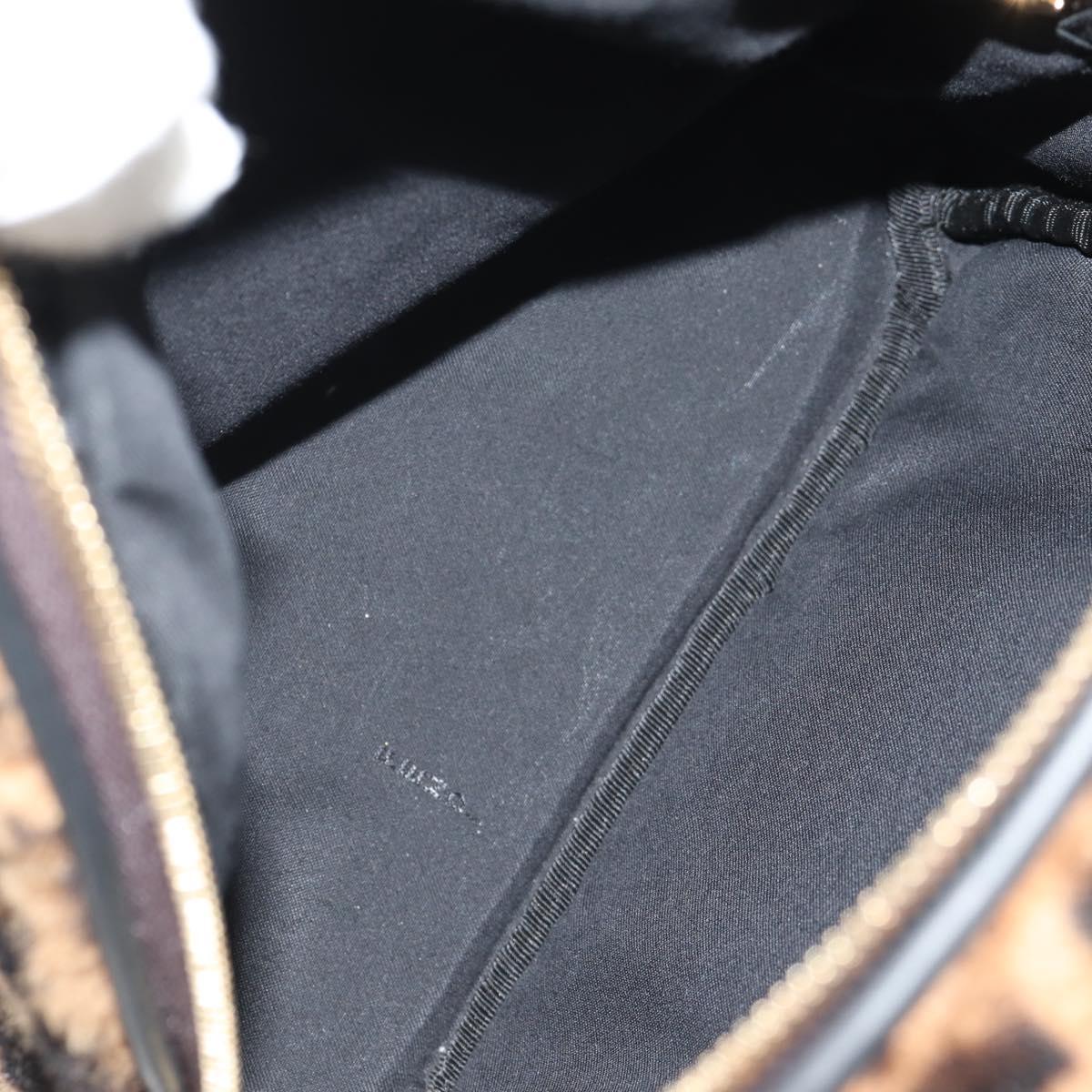 FENDI Zucca Canvas Zainomini Backpack Brown Black gold Auth 154921SAM