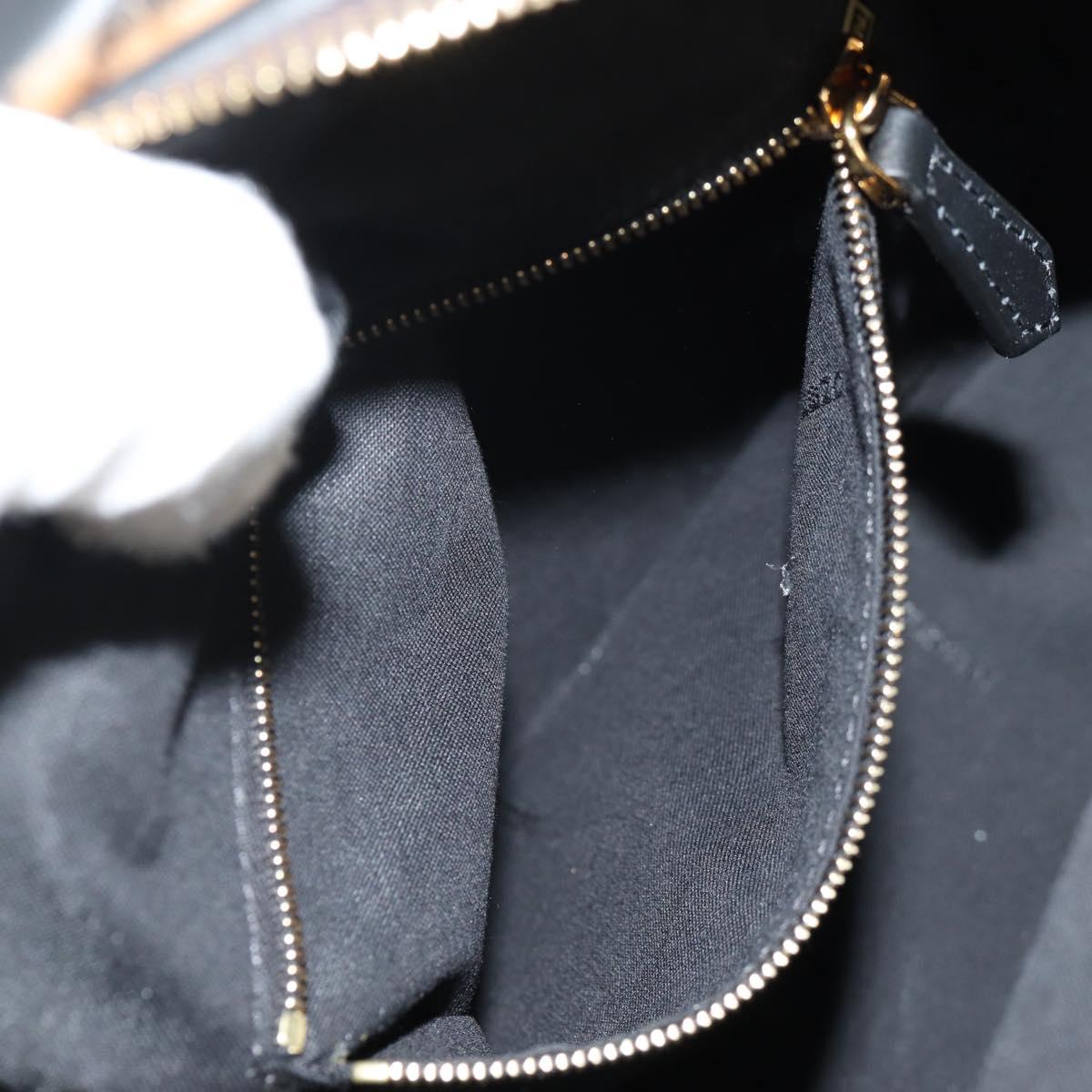 FENDI Zucca Canvas Zainomini Backpack Brown Black gold Auth 154921SAM