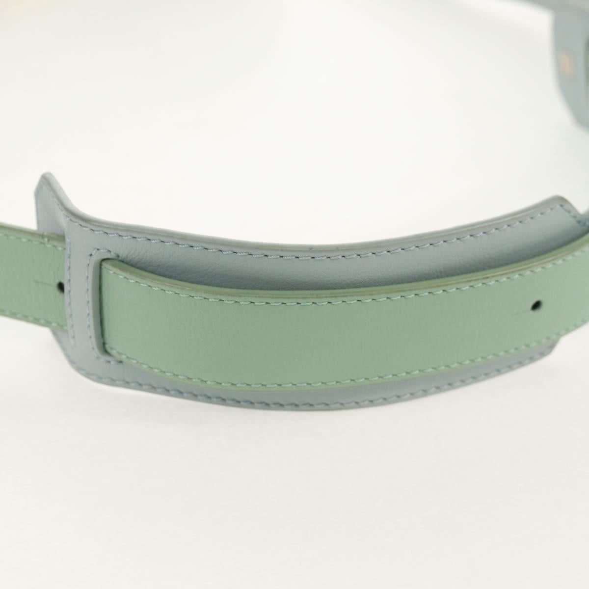 LOEWE Puzzle bag Medium Hand Bag Leather 2way Light Blue Silver Auth 154922SAM