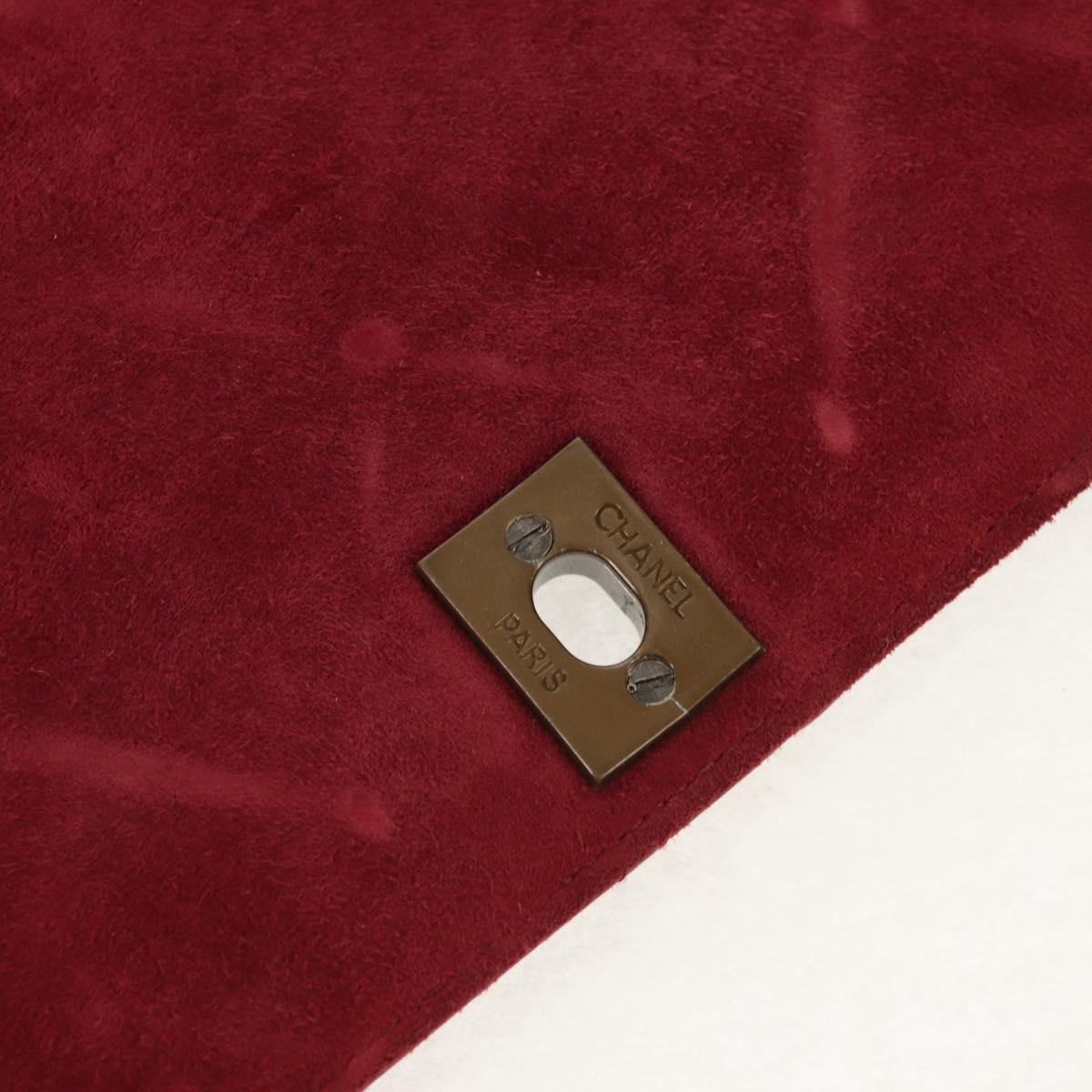 CHANEL Bicolore Shoulder Bag Patent leather Red CC Auth 154927V