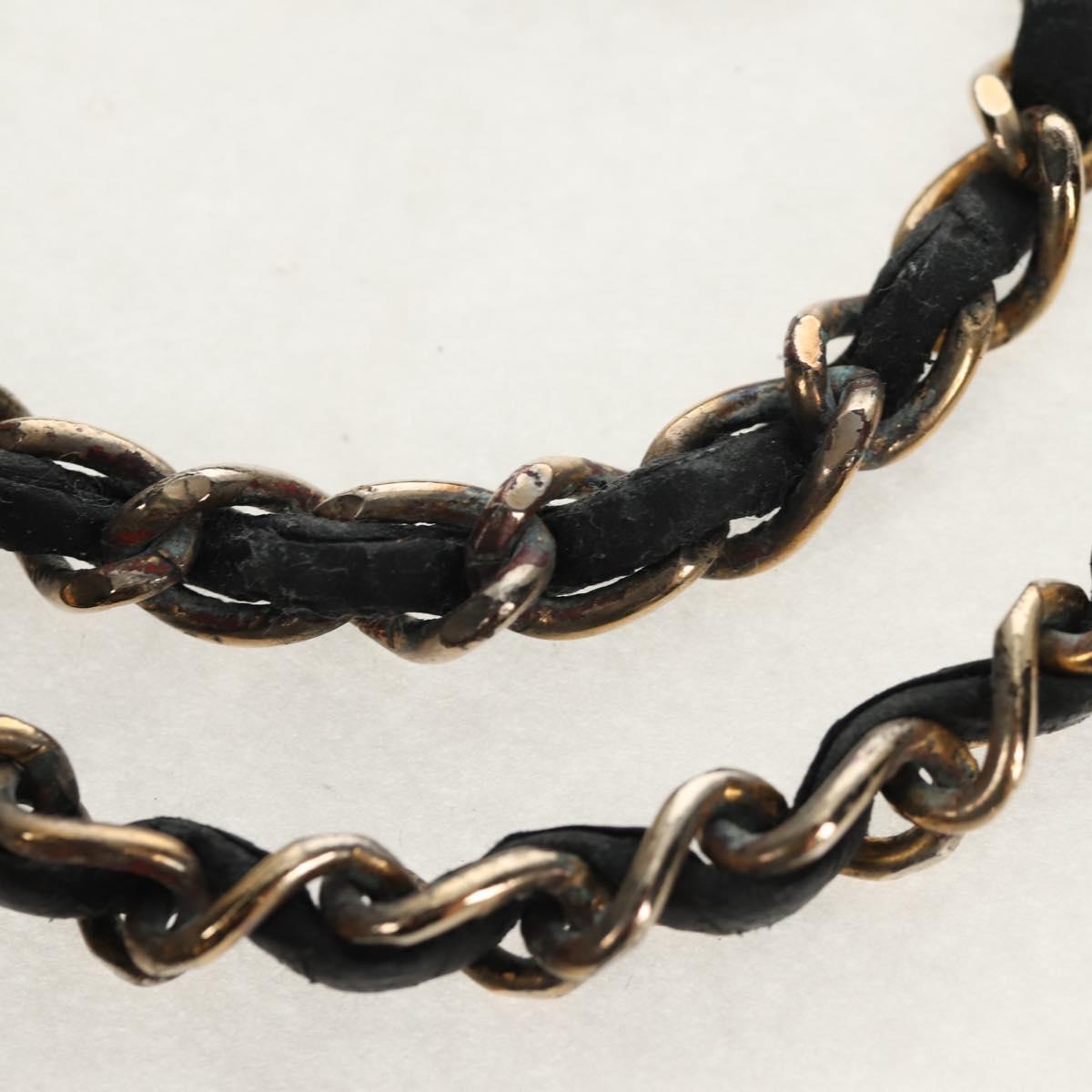 CHANEL Matelasse Chain Diana Bag Patent leather Black Gold CC Auth 154931V