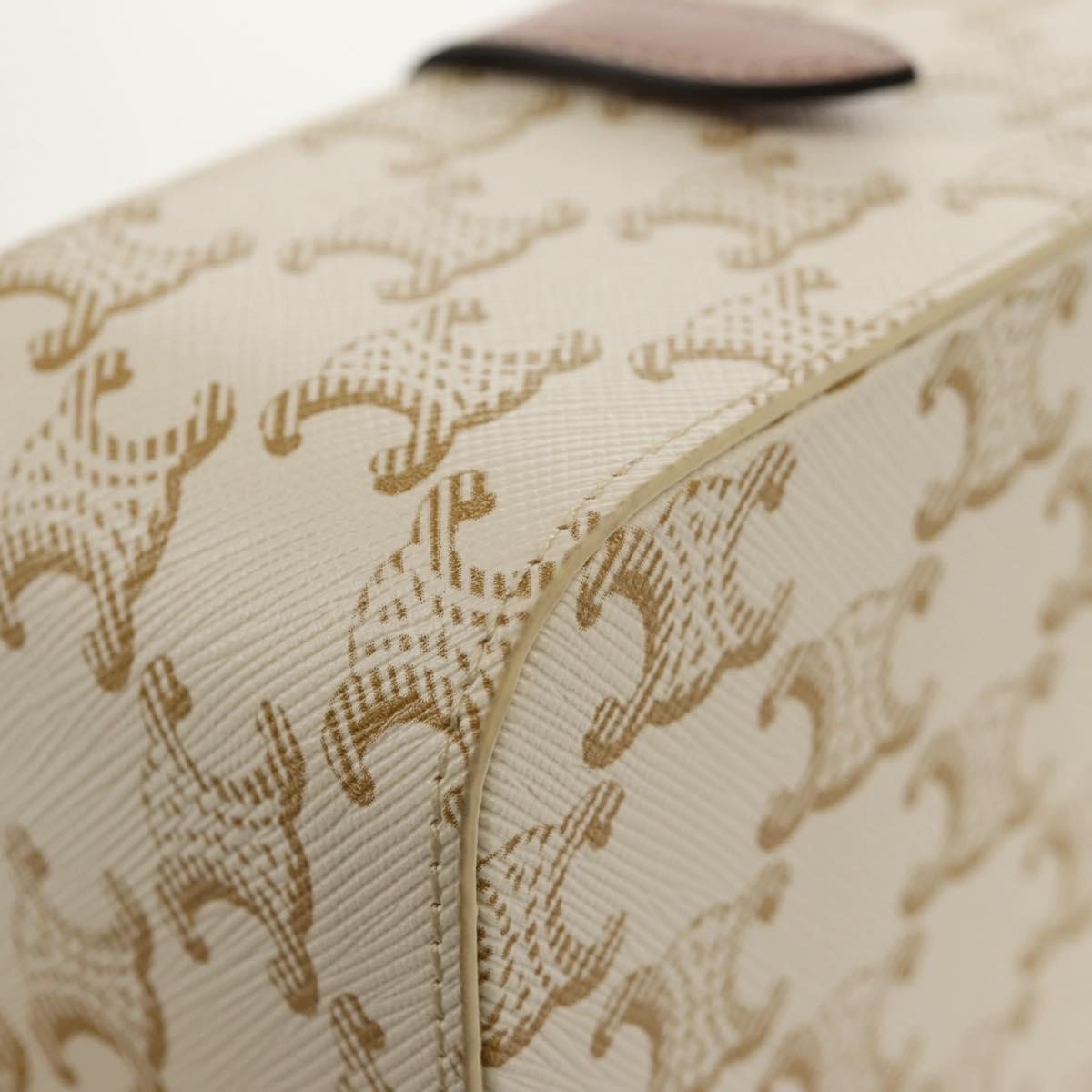 CELINE Triomphe Canvas Large Jewelry Case PVC White 4M0382DIU Auth 154934SM