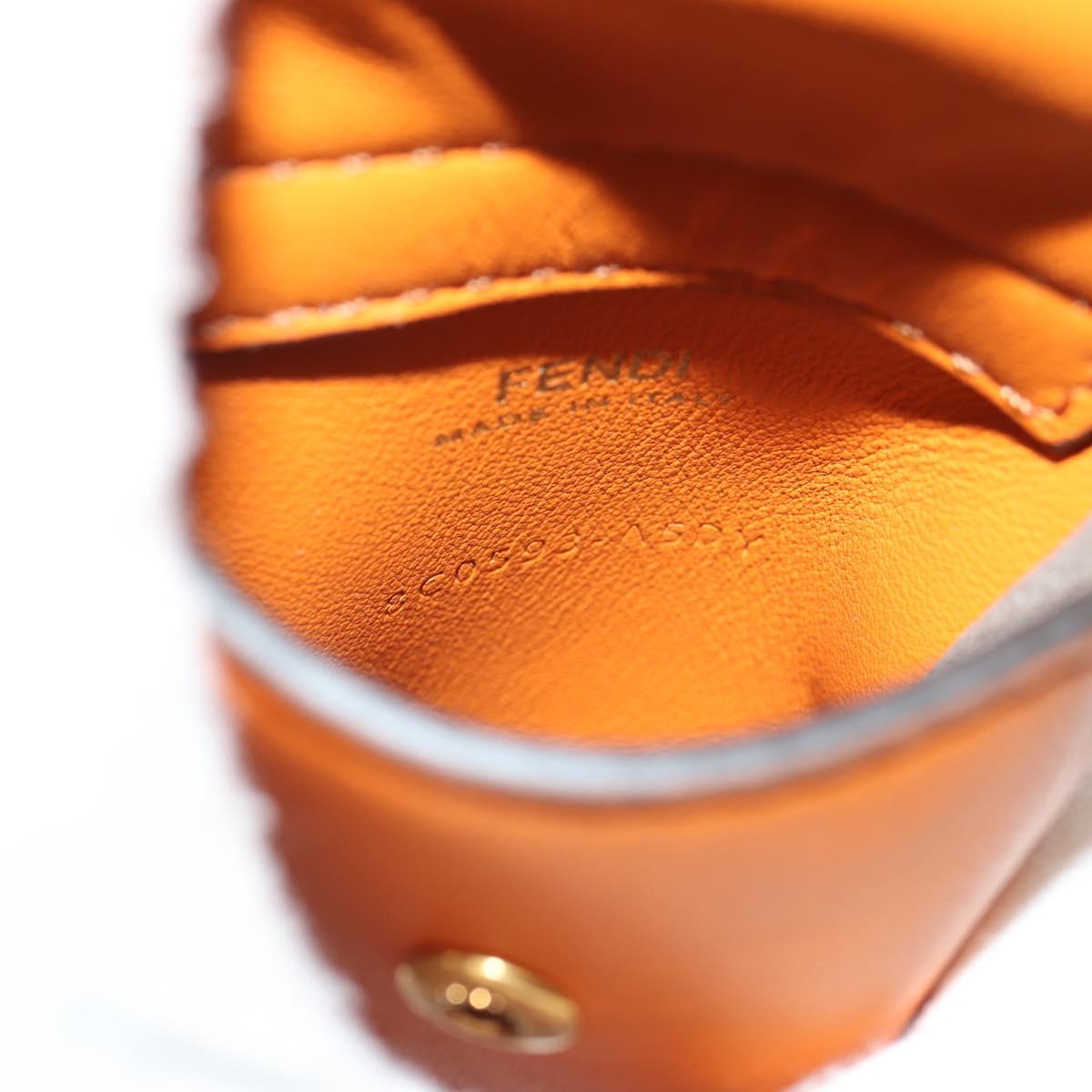 FENDI Multi Accessory Belt Belt Leather Orange Gold Auth 154935M