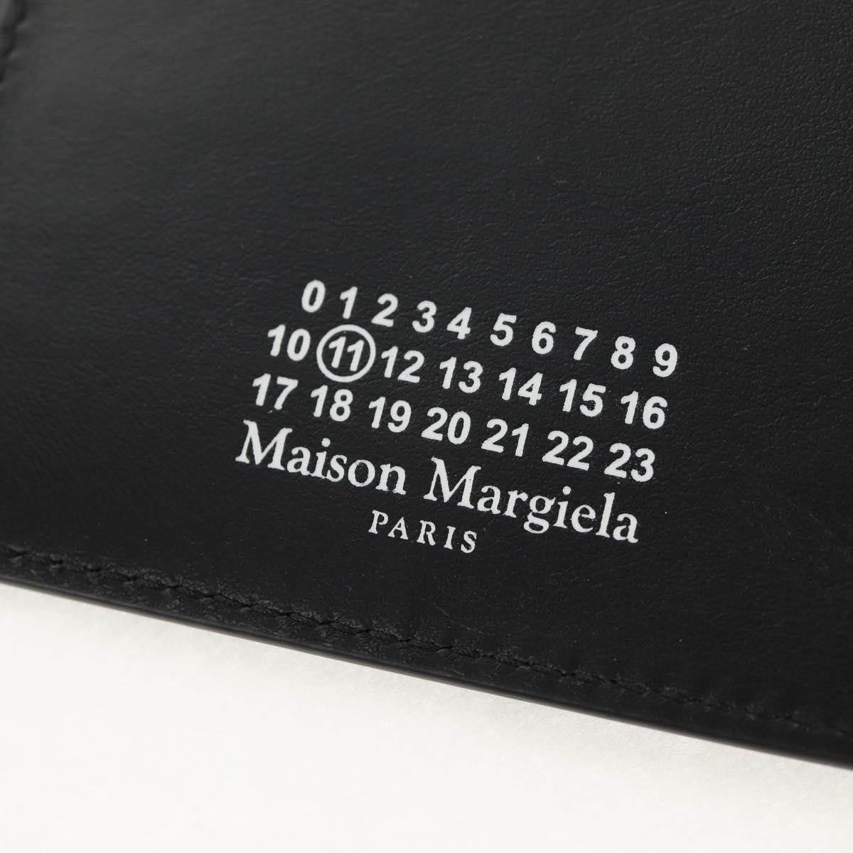 Maison Margiela 4 Stitch Fragment Case Compact Wallet Leather Black Auth 154938M