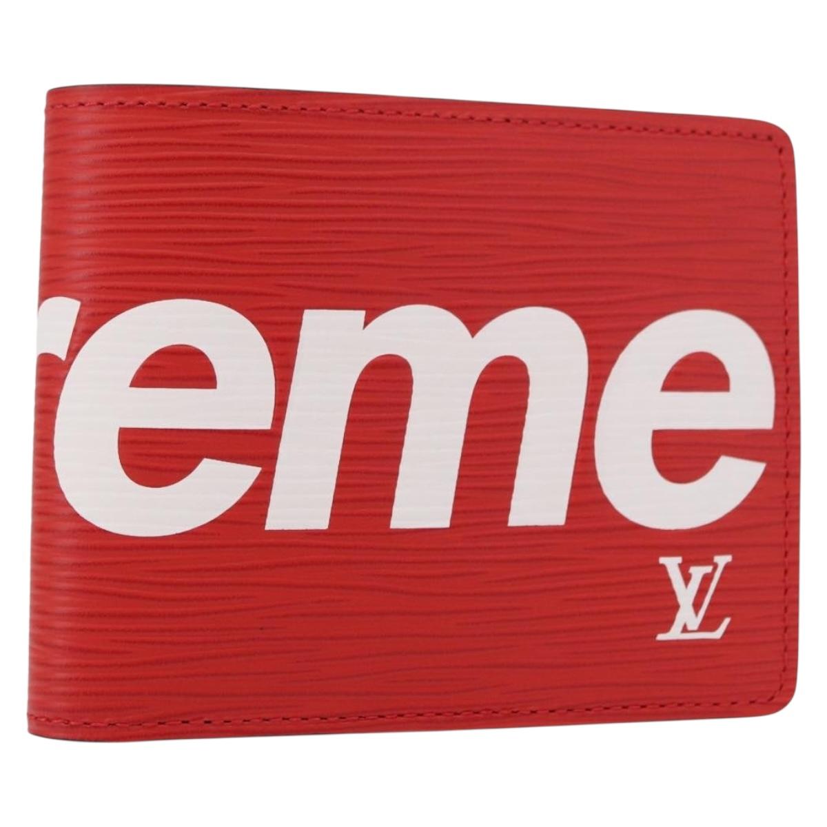 LOUIS VUITTON Epi Supreme Portefeuille Slender Wallet Red M67717 Auth 154943SM