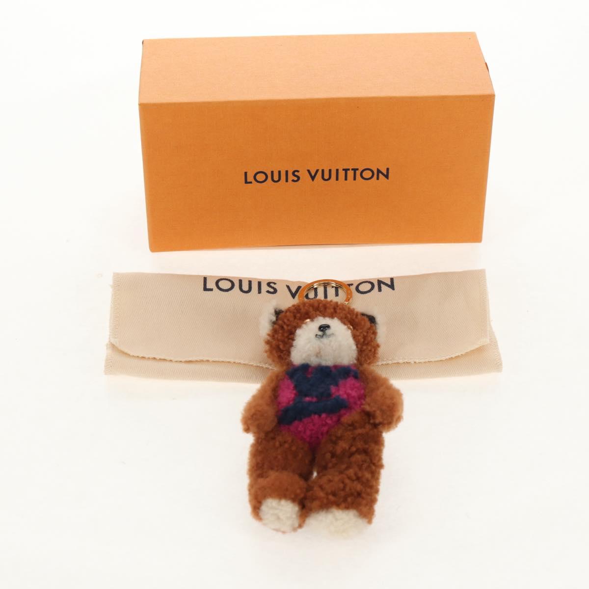 LOUIS VUITTON Porte Cles LV Teddy Bear Key Holder Mohair M69854 Auth 154944SAM