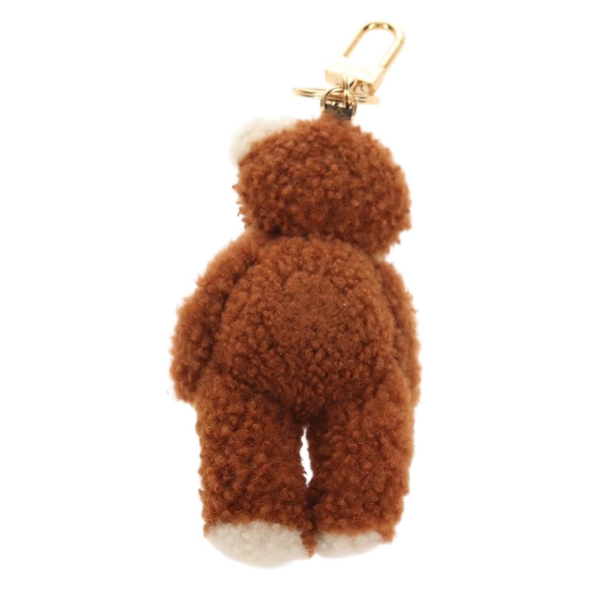 LOUIS VUITTON Porte Cles LV Teddy Bear Key Holder Mohair M69854 Auth 154944SAM