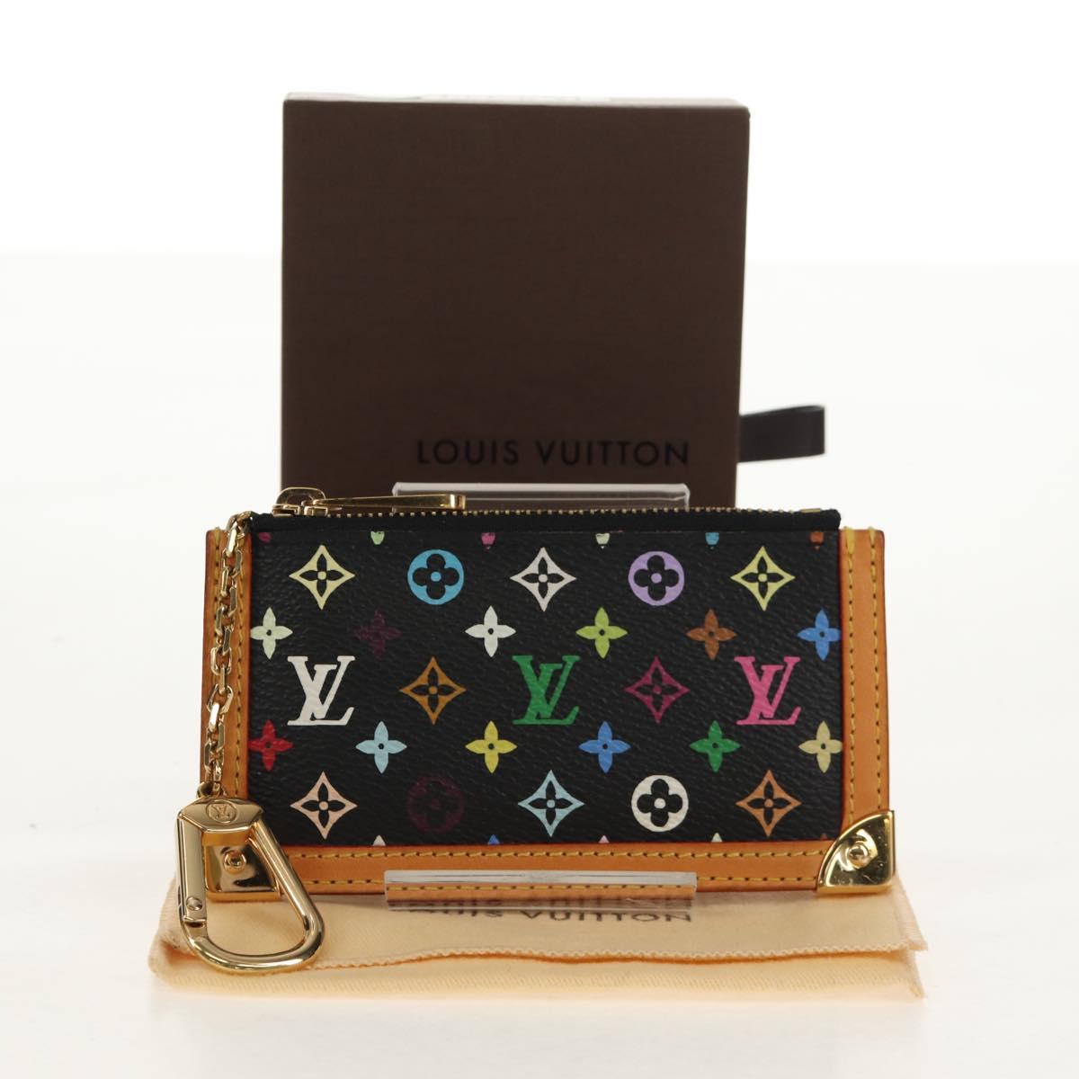 LOUIS VUITTON Multicolor Pochette Cles Coin Purse Black M13664 LV Auth 154947V