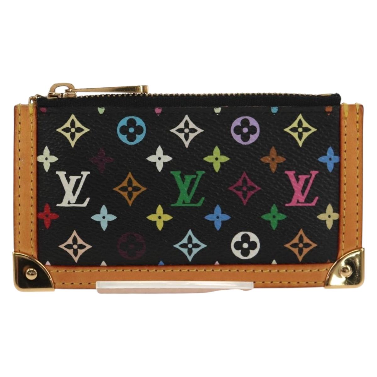 LOUIS VUITTON Multicolor Pochette Cles Coin Purse Black M13664 LV Auth 154947V