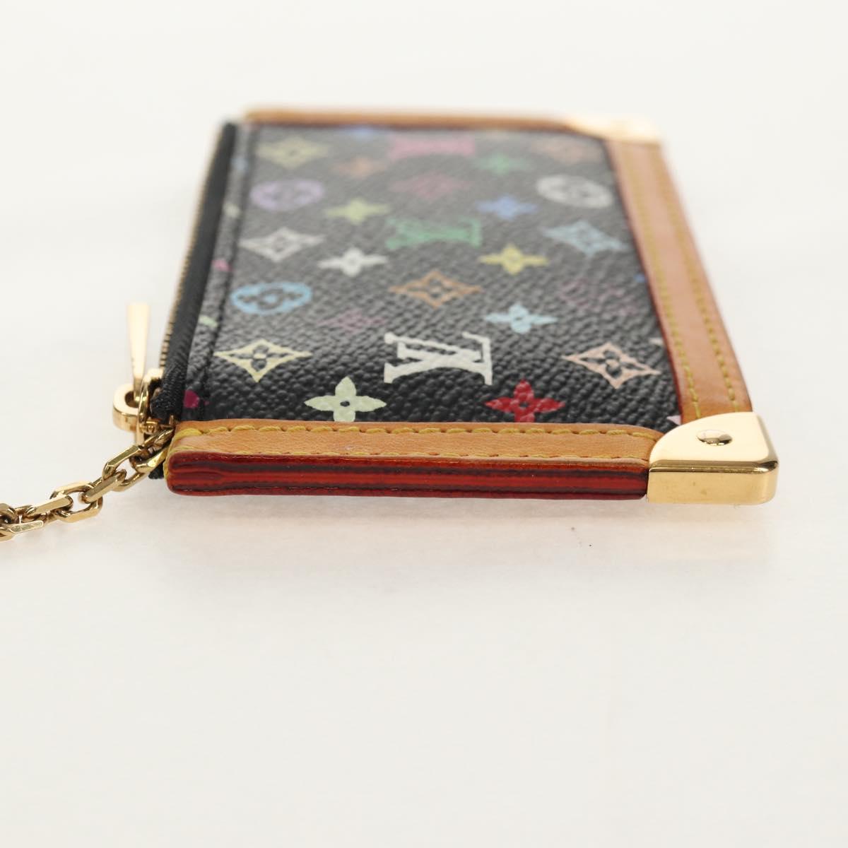 LOUIS VUITTON Multicolor Pochette Cles Coin Purse Black M13664 LV Auth 154947V