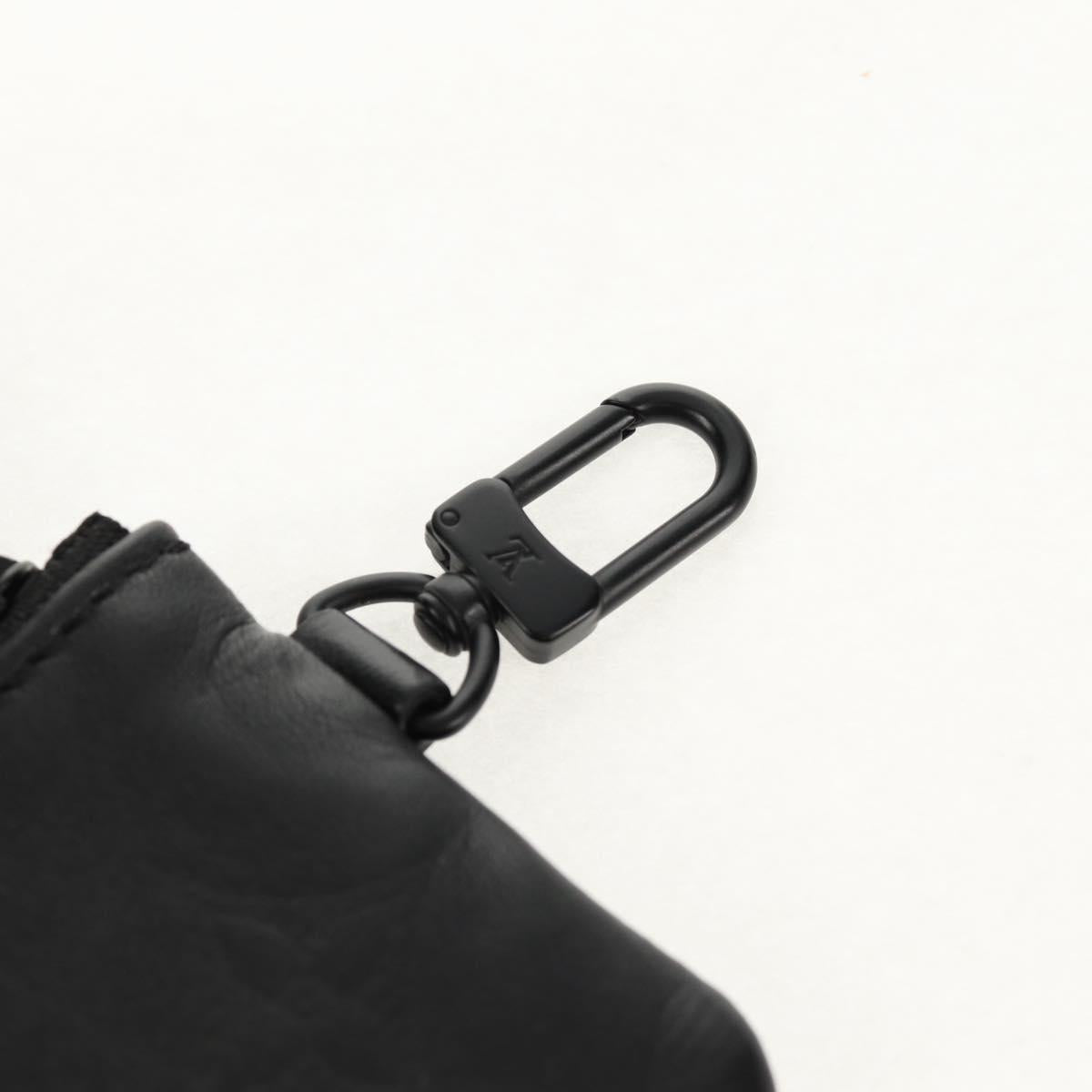 LOUIS VUITTON Monogram Shadow Duo Messenger Pouch Black LV Auth 154952V