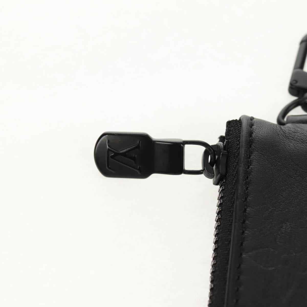 LOUIS VUITTON Monogram Shadow Duo Messenger Pouch Black LV Auth 154952V