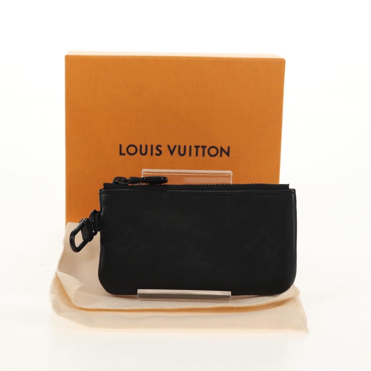 LOUIS VUITTON Monogram Shadow Duo Messenger Pouch Black LV Auth 154952V