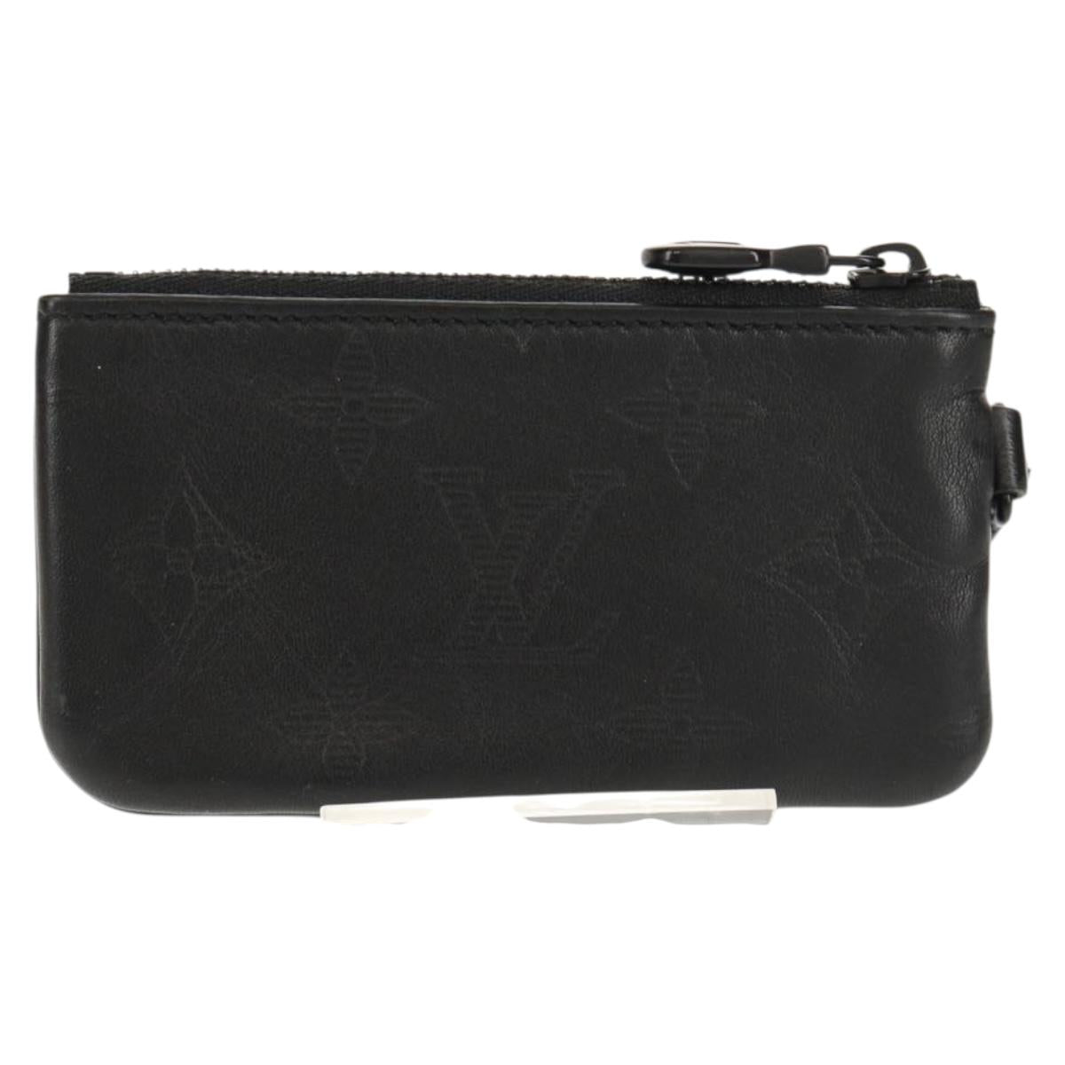 LOUIS VUITTON Monogram Shadow Duo Messenger Pouch Black LV Auth 154952V