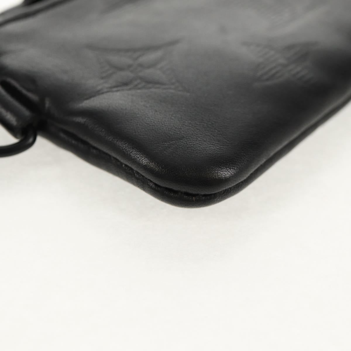 LOUIS VUITTON Monogram Shadow Duo Messenger Pouch Black LV Auth 154952V