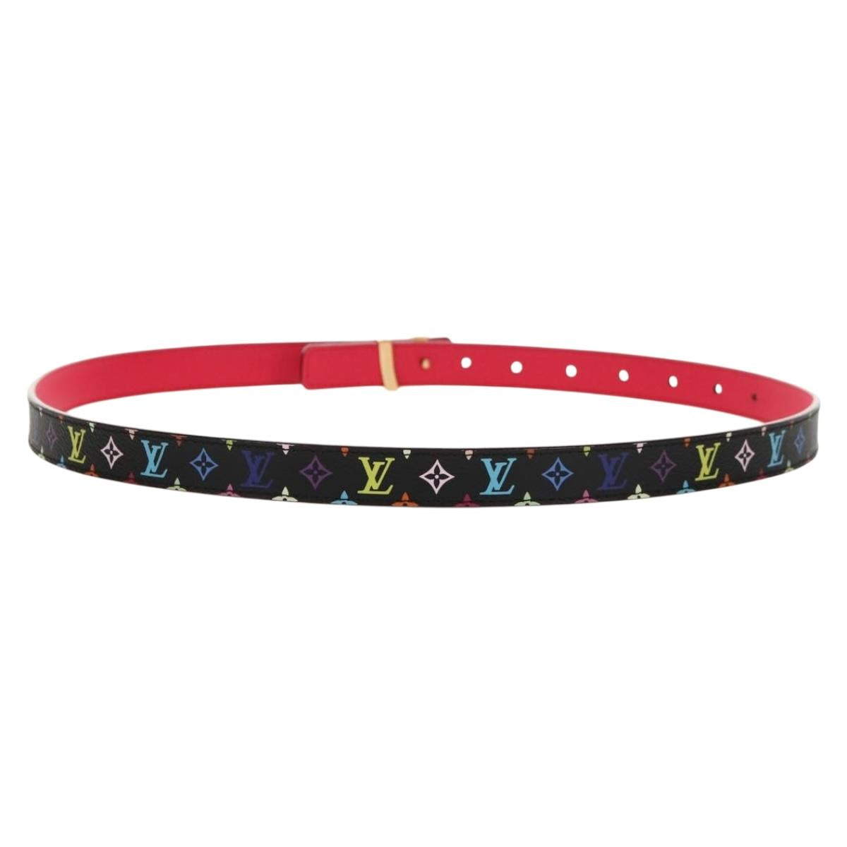 LOUIS VUITTON Multicolor Ceinture LV Printed Initials Belt M9631 LV Auth 154955V