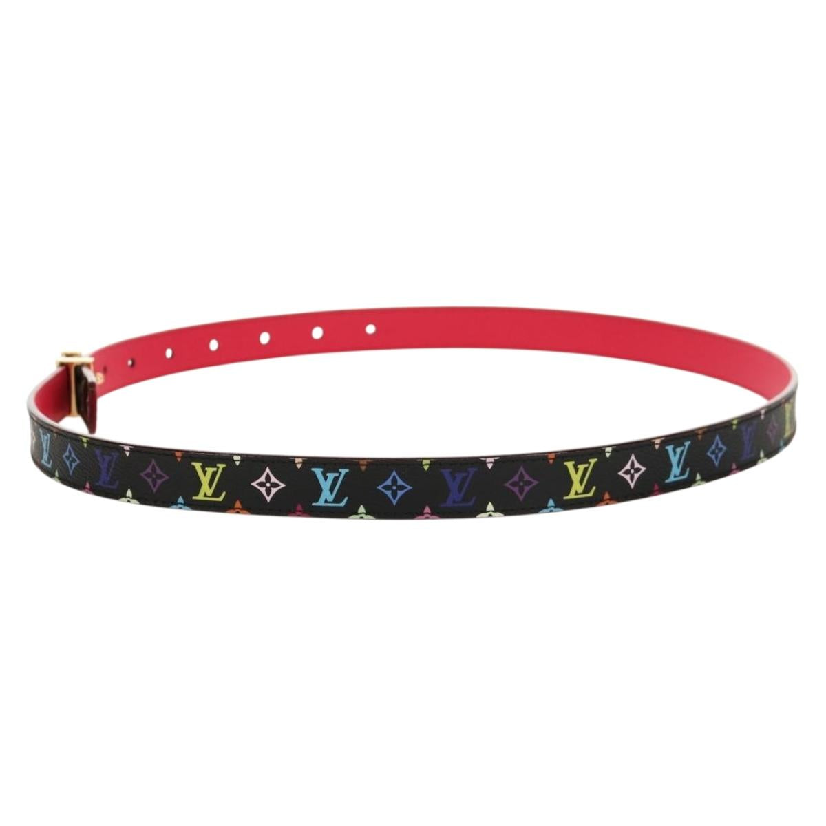 LOUIS VUITTON Multicolor Ceinture LV Printed Initials Belt M9631 LV Auth 154955V