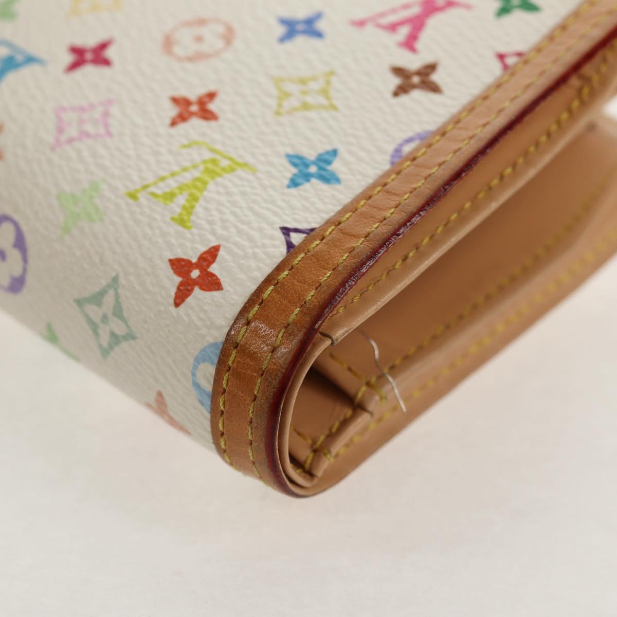LOUIS VUITTON Multicolor Porte Monnaie Viennois Wallet White M92987 Auth 154956V