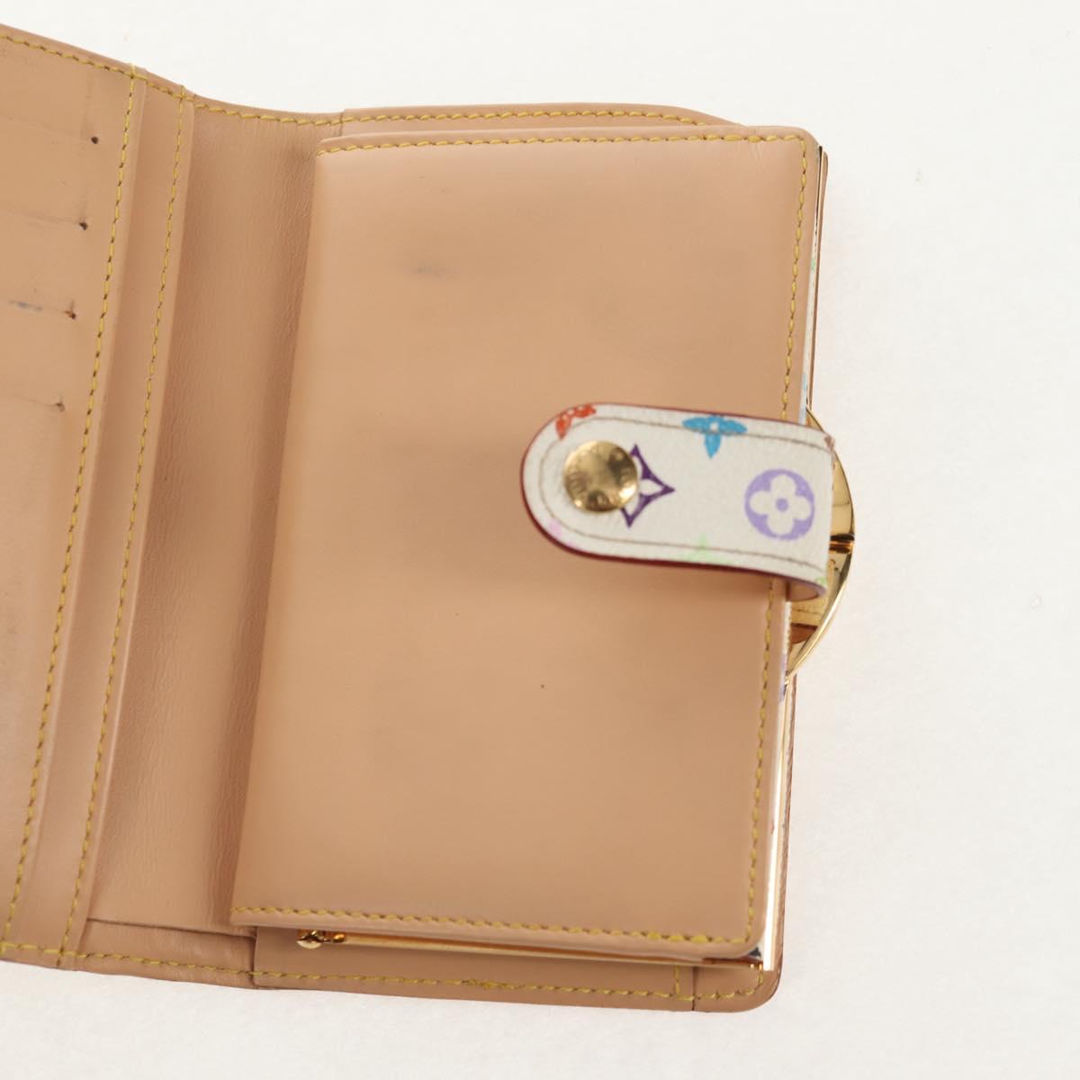 LOUIS VUITTON Multicolor Porte Monnaie Viennois Wallet White M92987 Auth 154956V