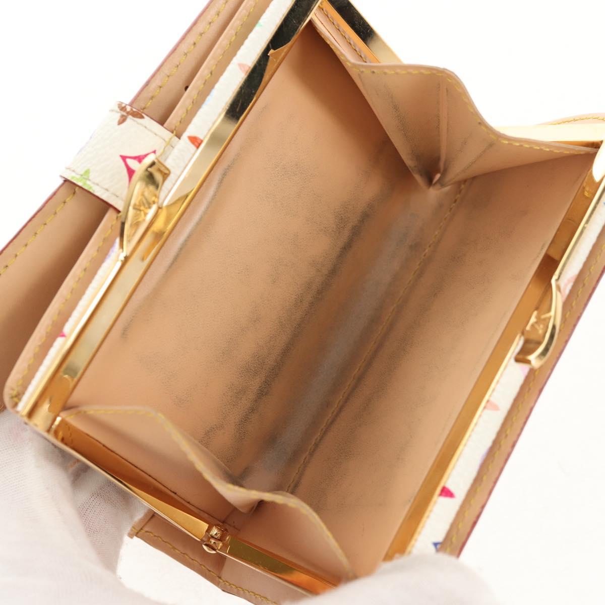LOUIS VUITTON Multicolor Porte Monnaie Viennois Wallet White M92987 Auth 154956V