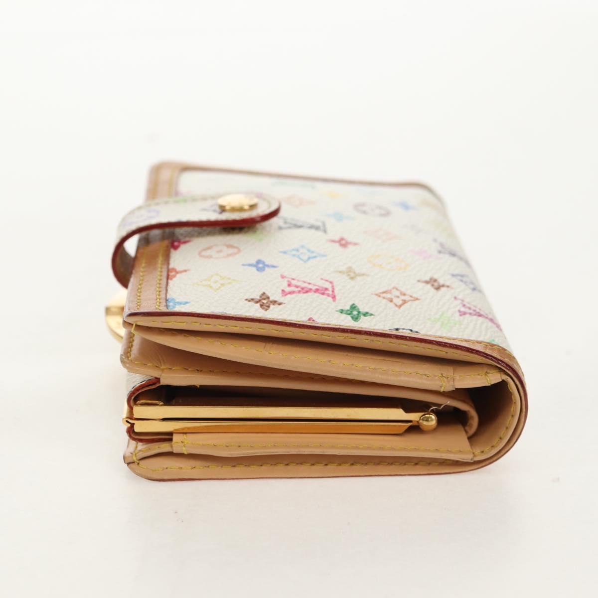 LOUIS VUITTON Multicolor Porte Monnaie Viennois Wallet White M92987 Auth 154956V