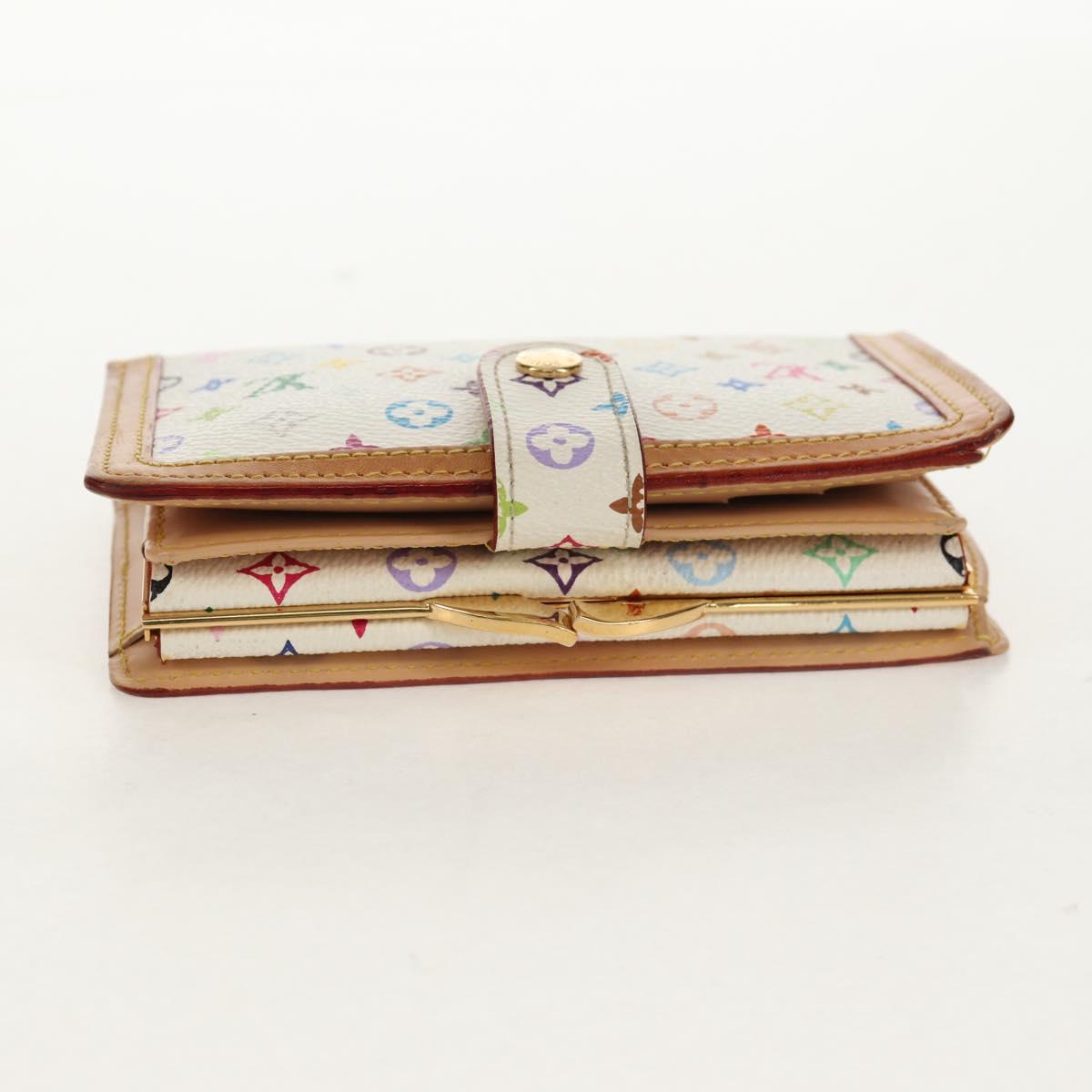 LOUIS VUITTON Multicolor Porte Monnaie Viennois Wallet White M92987 Auth 154956V