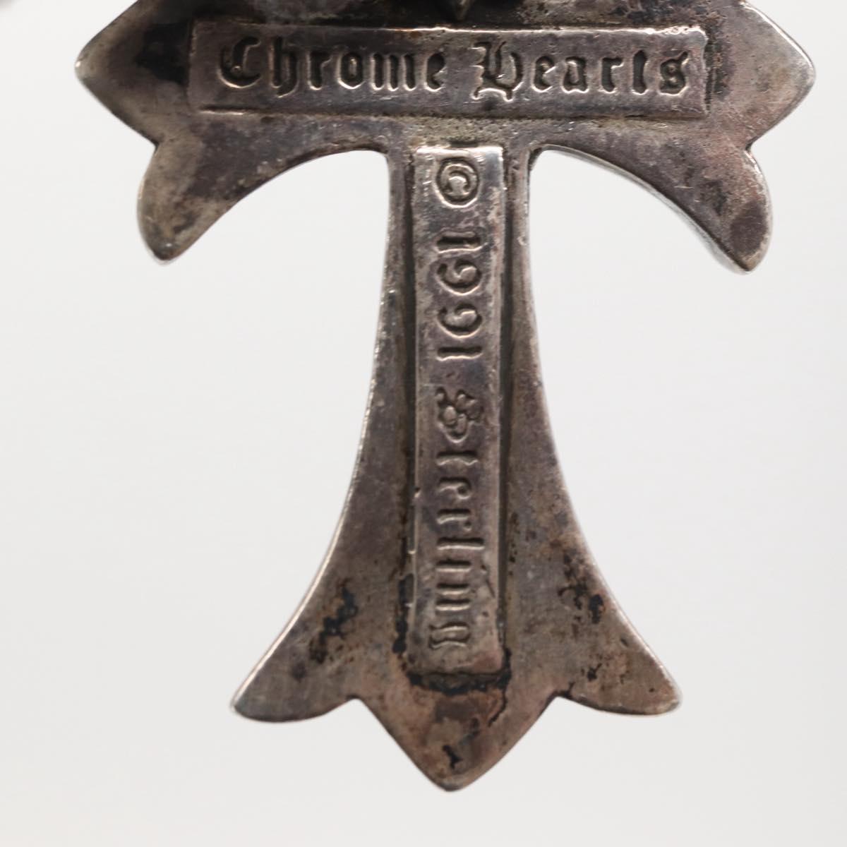 Chrome Hearts Small CH Cross Pendant top Ag925 Silver Auth 154959M