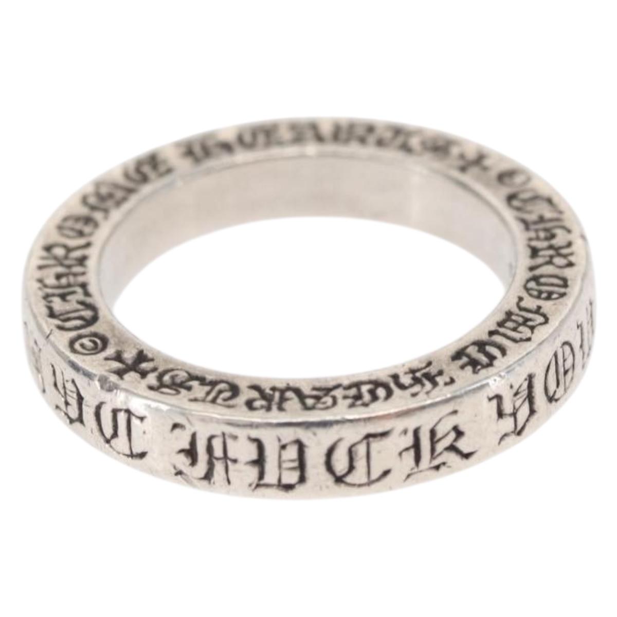 Chrome Hearts 0.1"" Spacer Ring NYC FUCK YOU Ring Ag925 Silver Auth 154962M