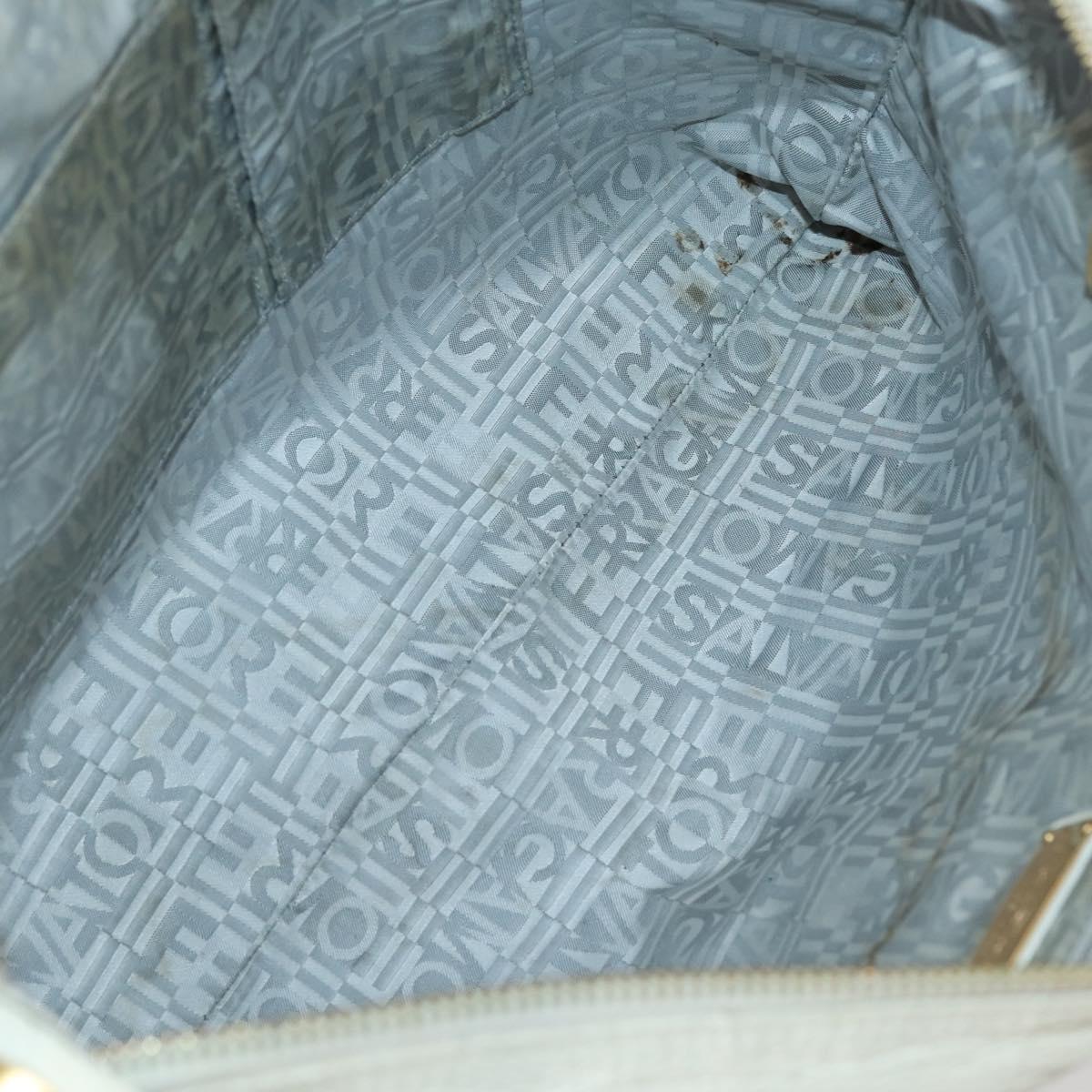 BALLY Salvatore Ferragamo Hermes Bag Leather Canvas 3 Set White Auth 154972