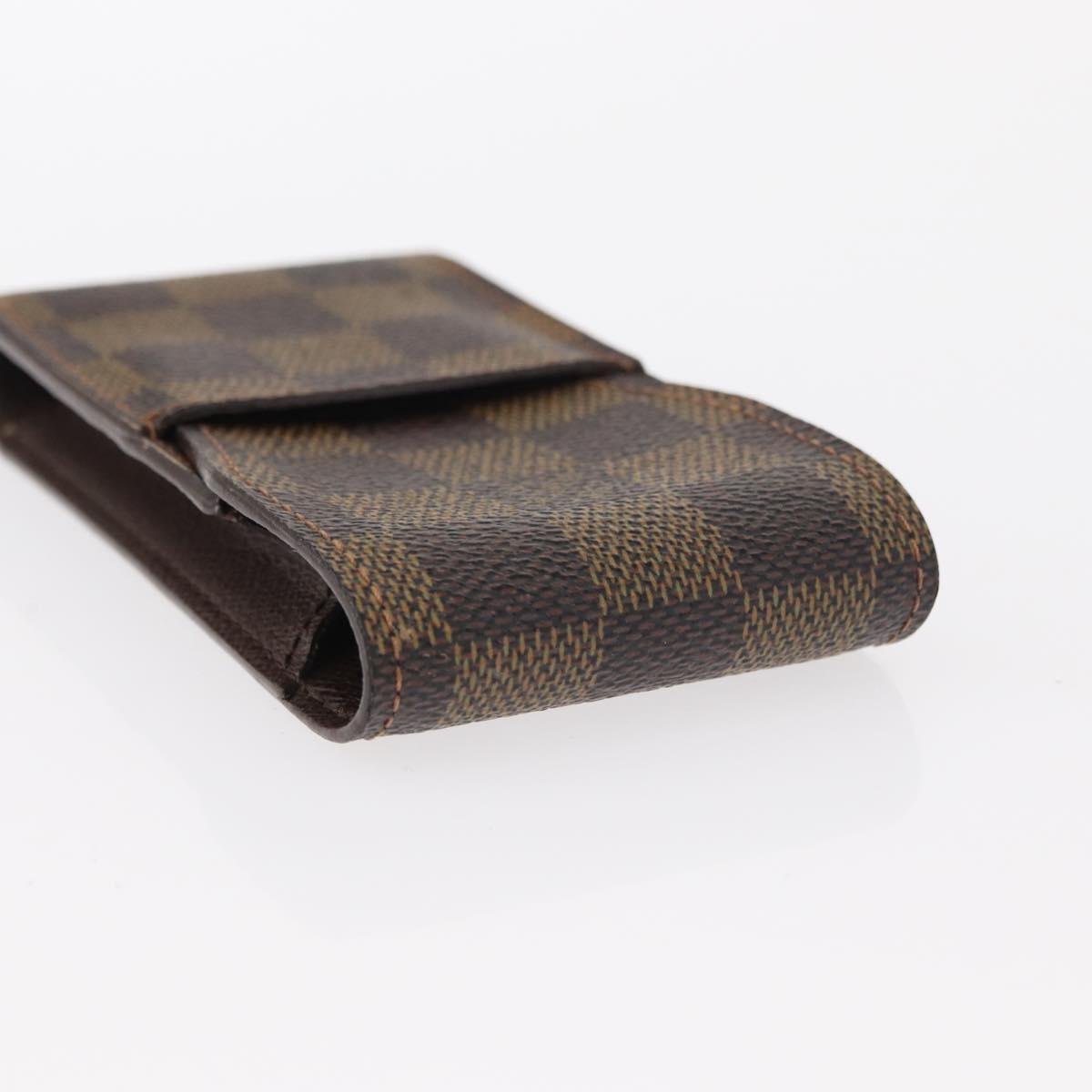 LOUIS VUITTON Damier Ebene Etui Cigarette Case 2 Set N63024 LV Auth 154974