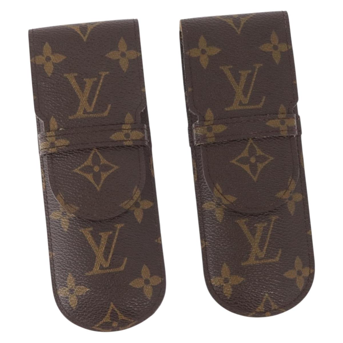 LOUIS VUITTON Monogram Etui Stilo Pen Case 2 Set M62990 LV Auth 154975