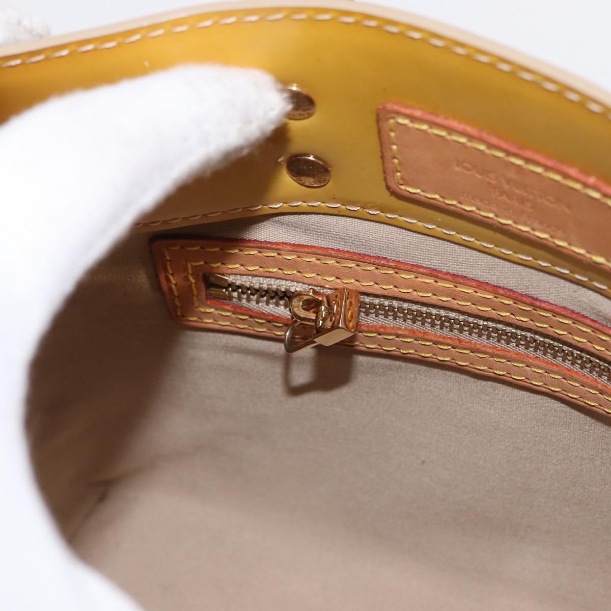 LOUIS VUITTON Monogram Vernis Reade PM Hand Bag Beige M91334 LV Auth 155005