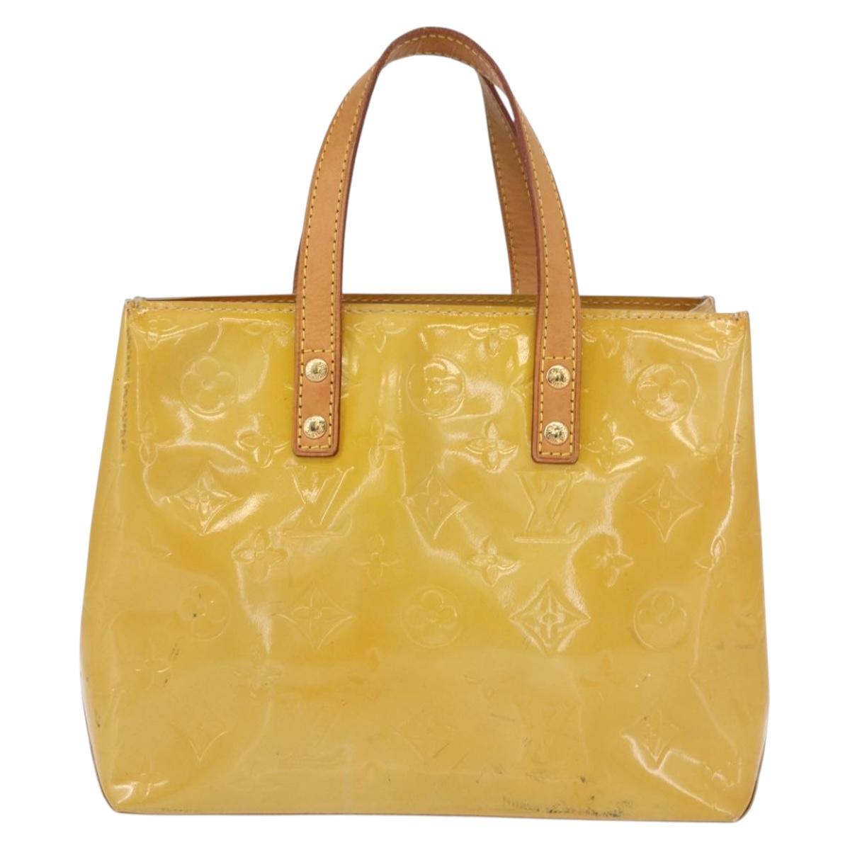 LOUIS VUITTON Monogram Vernis Reade PM Hand Bag Beige M91334 LV Auth 155005